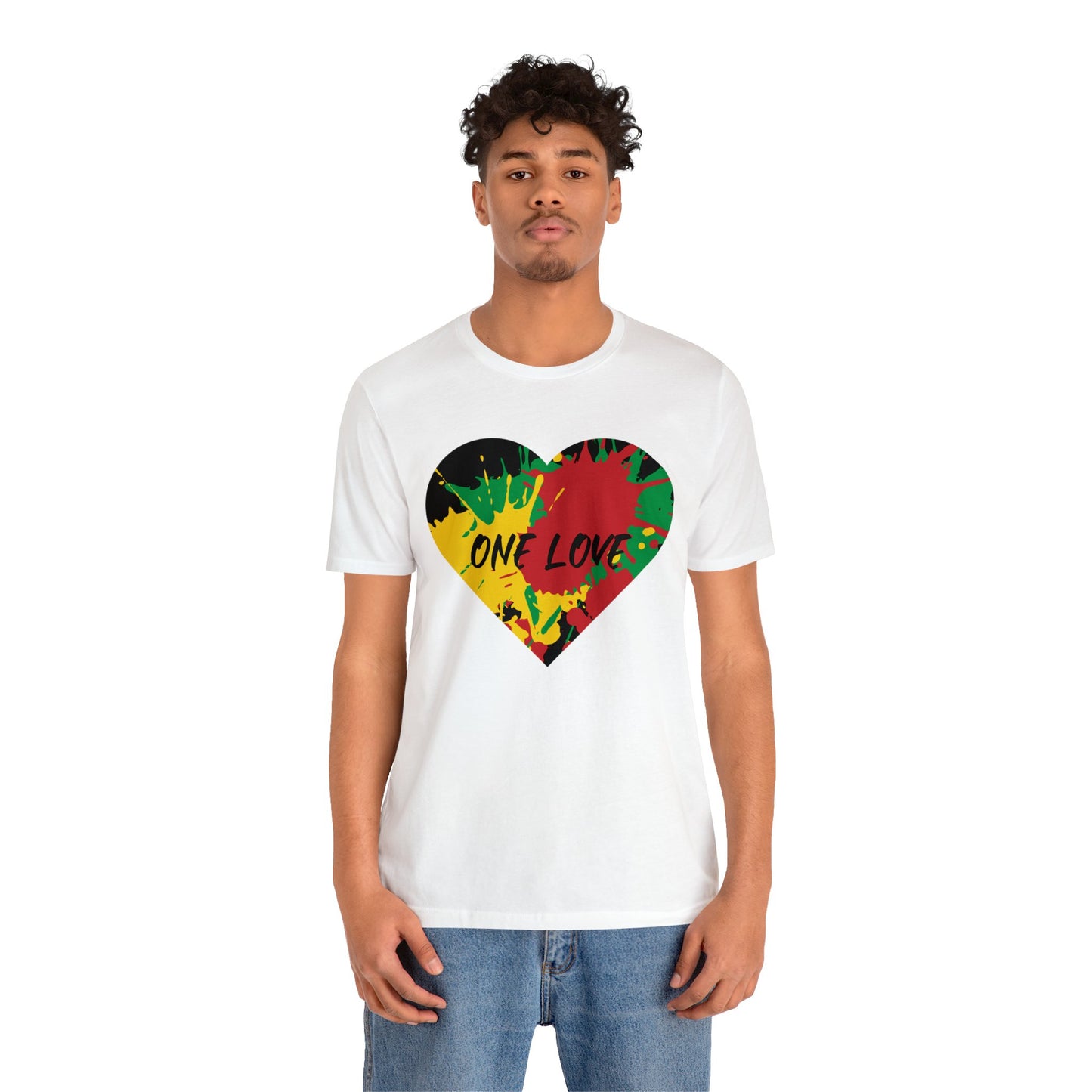 ONE LOVE GRAPHIC ROOTS ART DESIGN TEE SHIRT