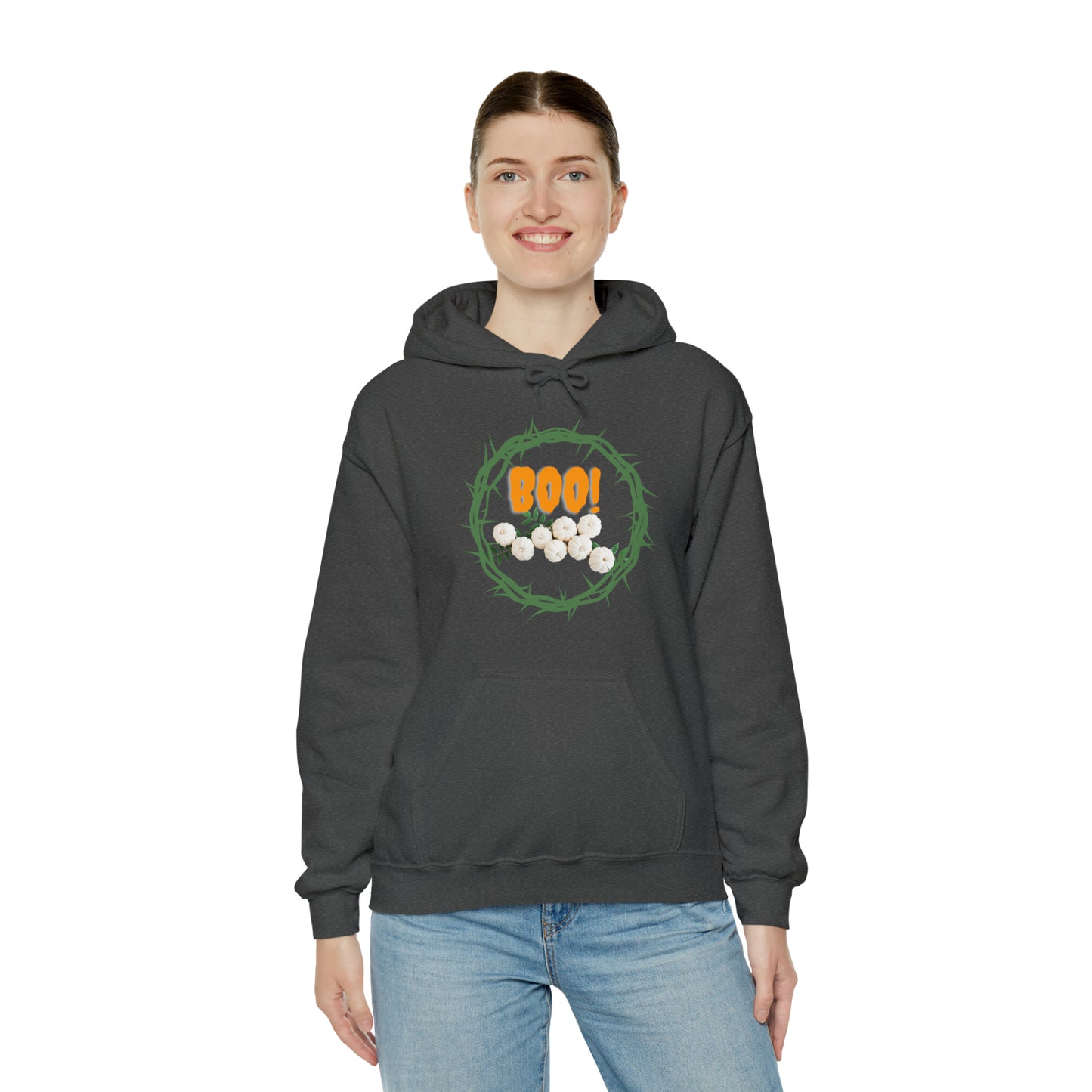 BOO THORN WREATH HALLOWEEN UNISEX HOODIE GIFT