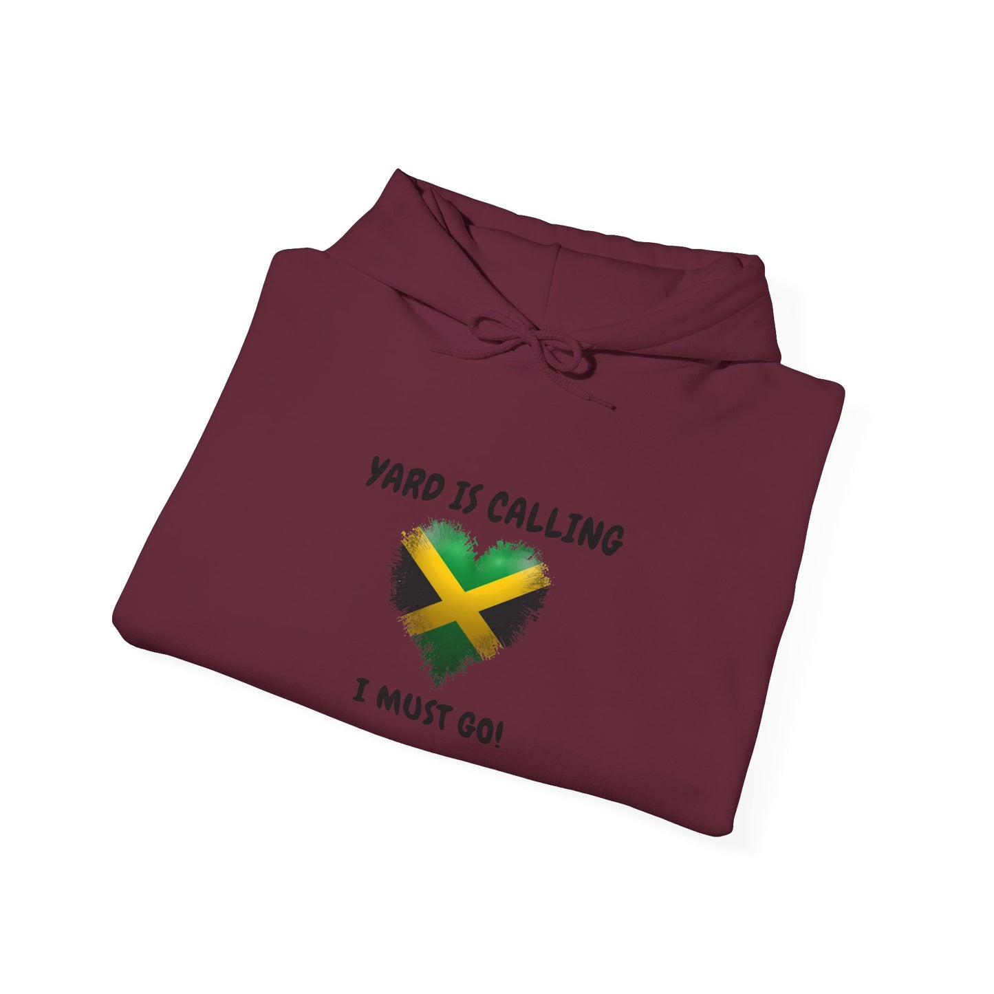 Jamaica  Flag Heart Hoodie "Yard Is Calling, I Must Go" Pullover