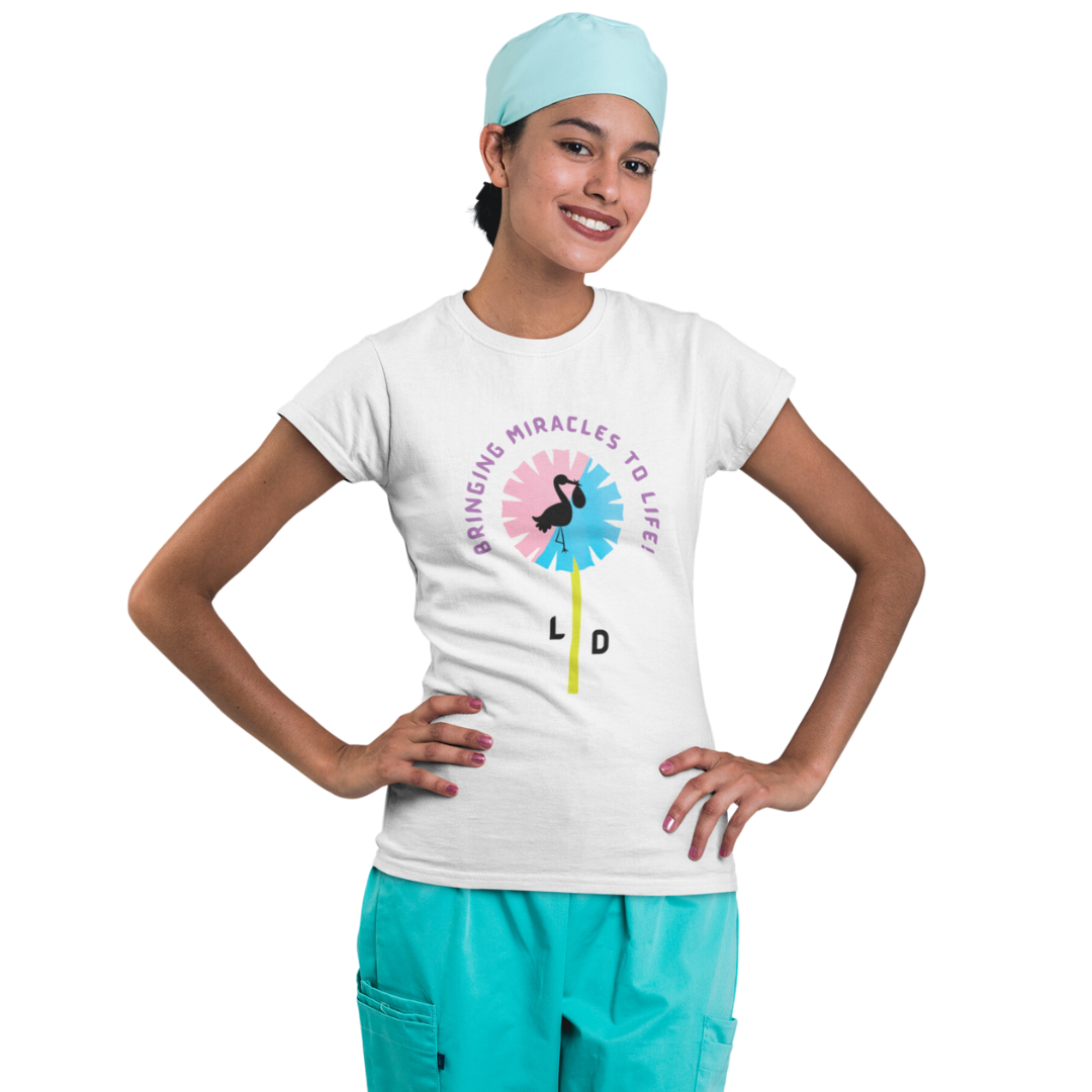 LABOR AND DELIVERY NURSE MIRACLES CREWNECK T SHIRT GIFT