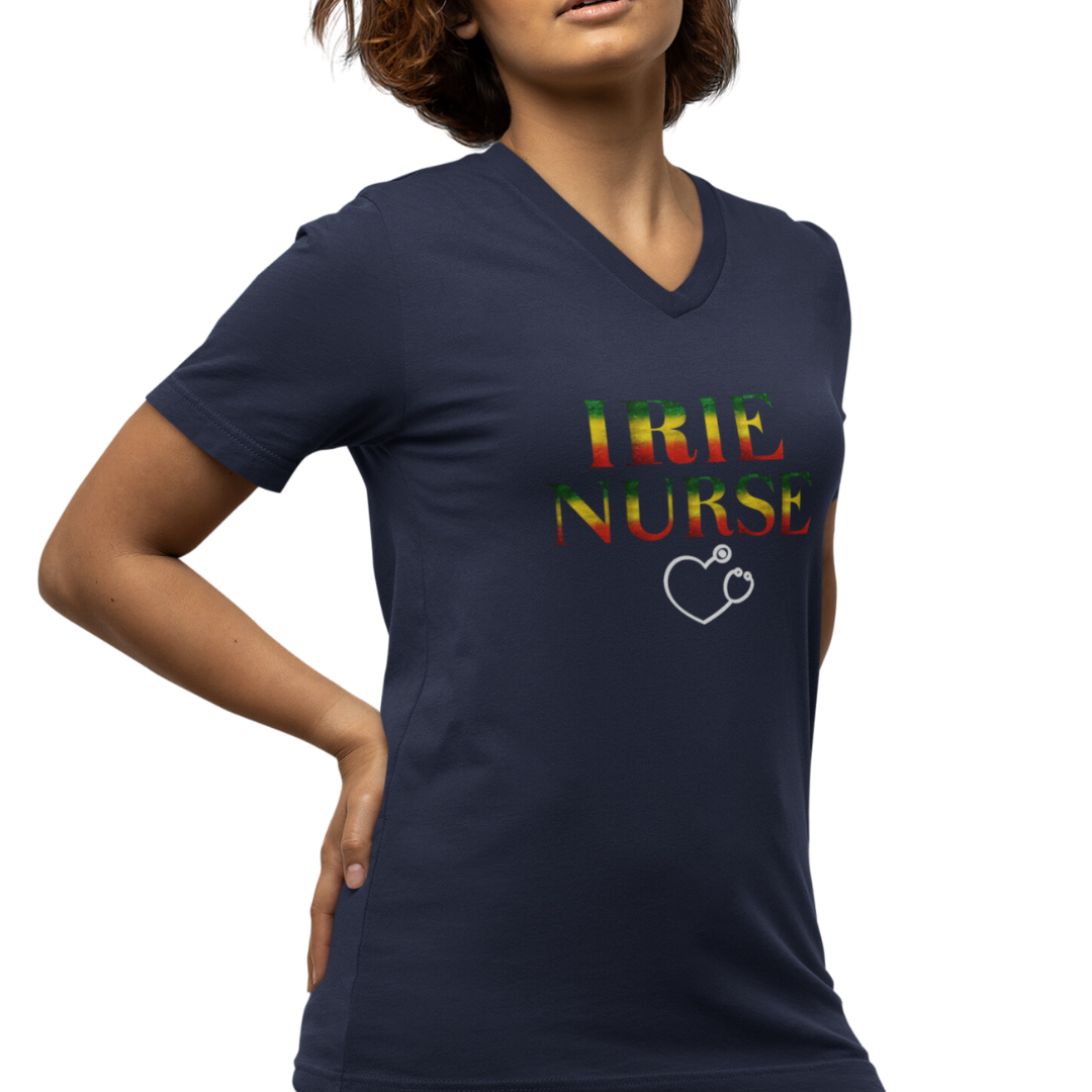 IRIE NURSE  V NECK UNISEX T SHIRT GIFT