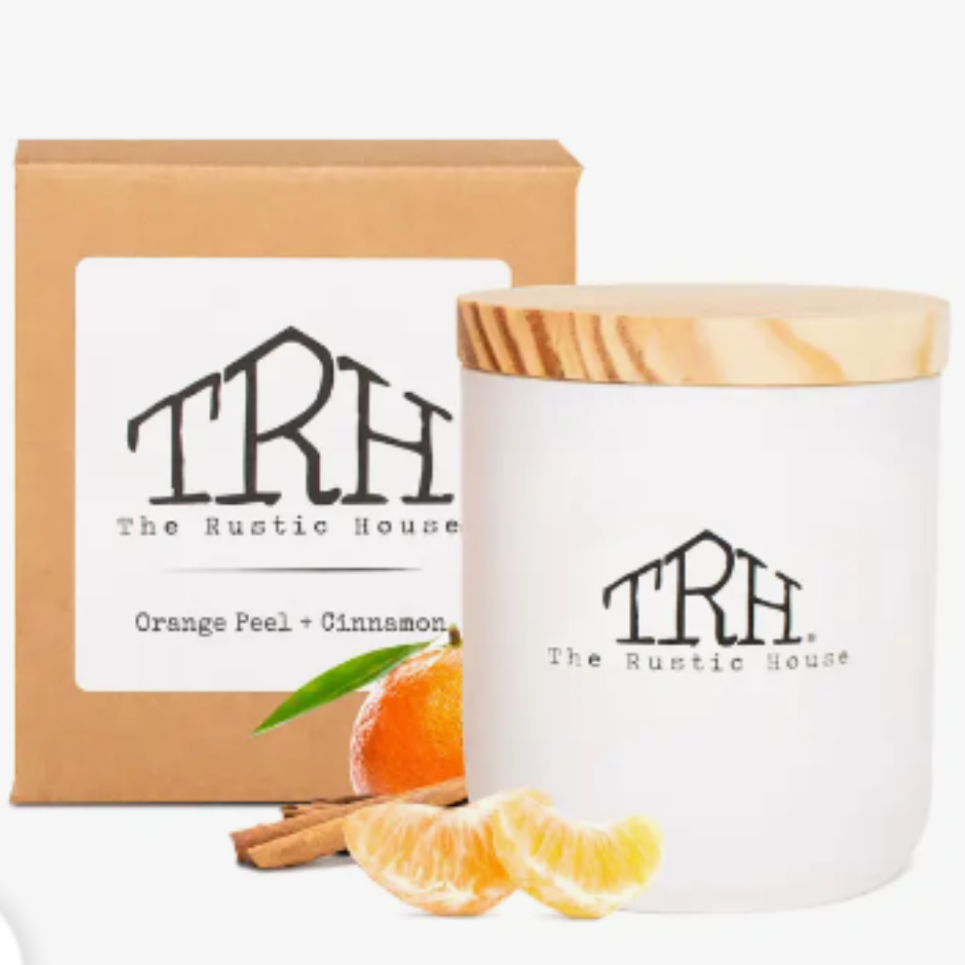 ORANGE PEEL+CINNAMON EXOTIC SCENTED CANDLE