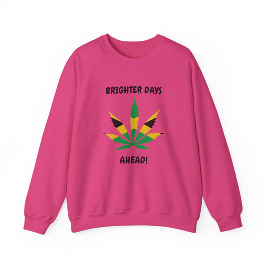 Brighter Days Ahead Sweatshirt — Rasta Leaf Graphic Crewneck