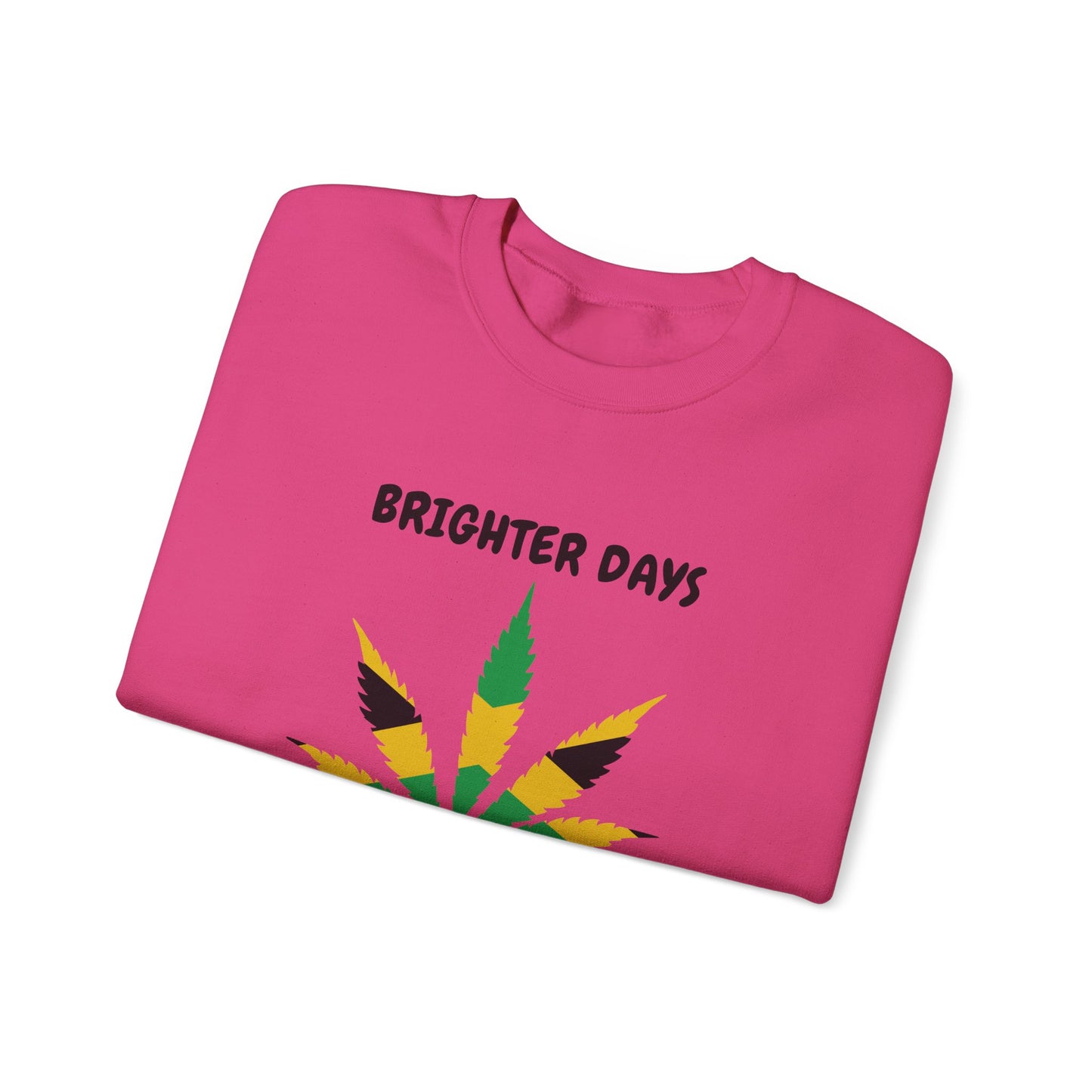 Brighter Days Ahead Sweatshirt — Rasta Leaf Graphic Crewneck