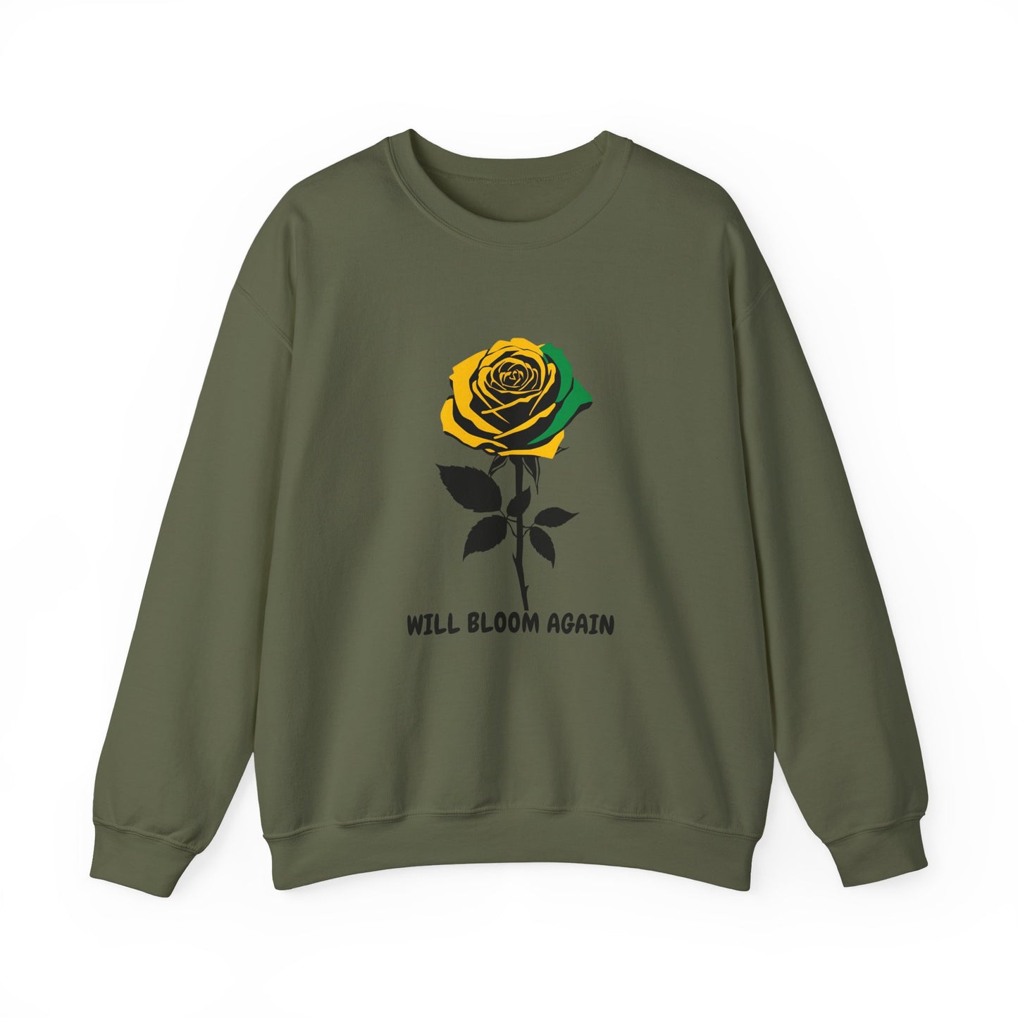 Bloom Again Jamaica  Rose Rose Graphic Crewneck Sweatshirt