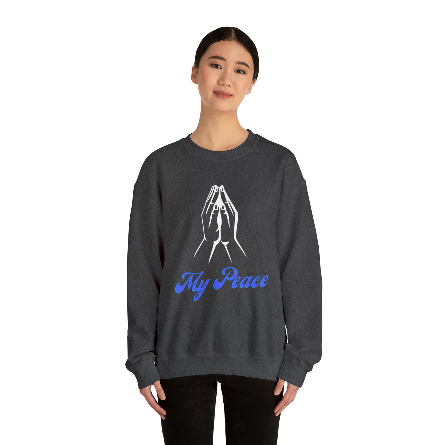 Praying Hands design crewneck sweatshirt