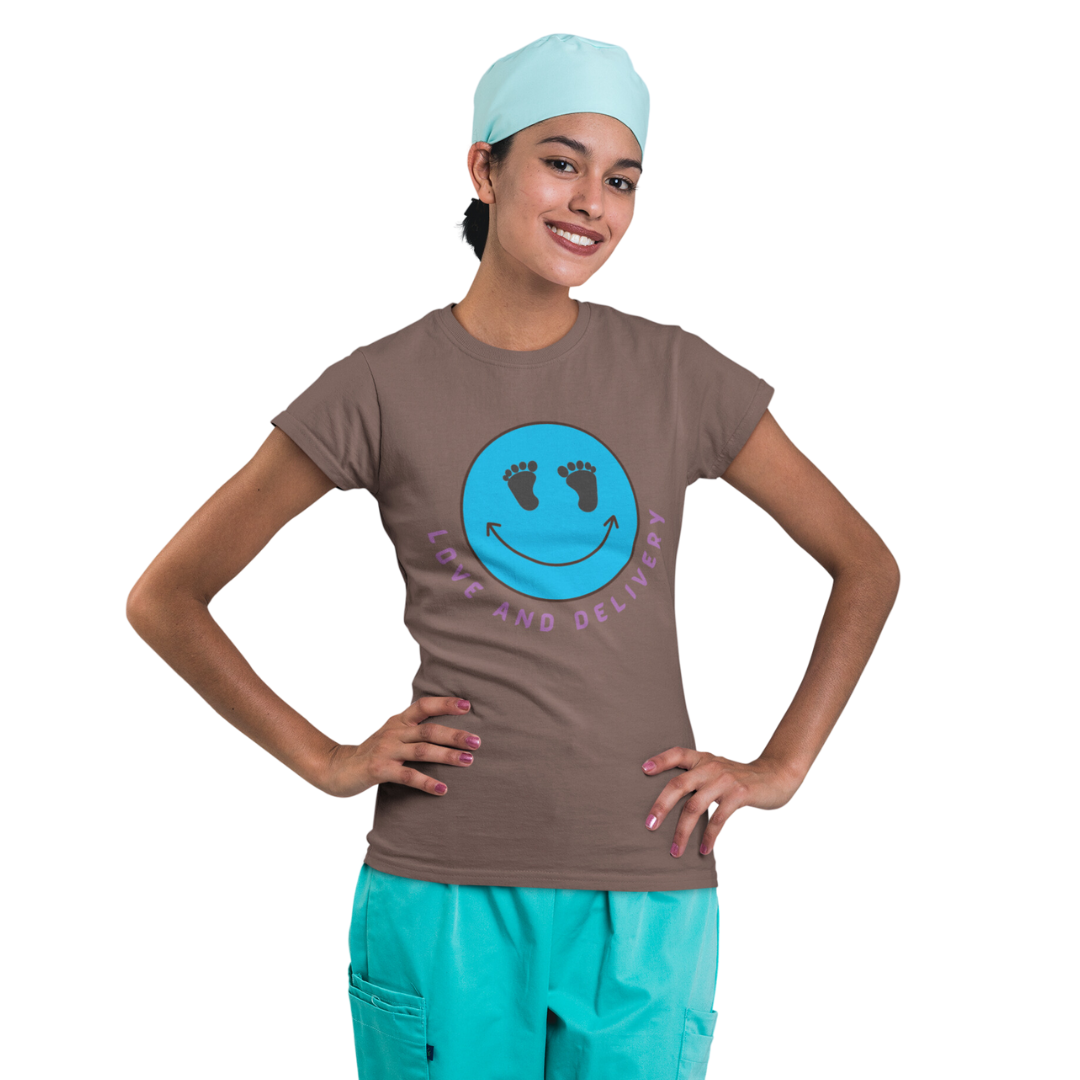 CREWNECK T SHIRT LOVE AND DELIVERY L & D NURSE T SHIRT GIFT