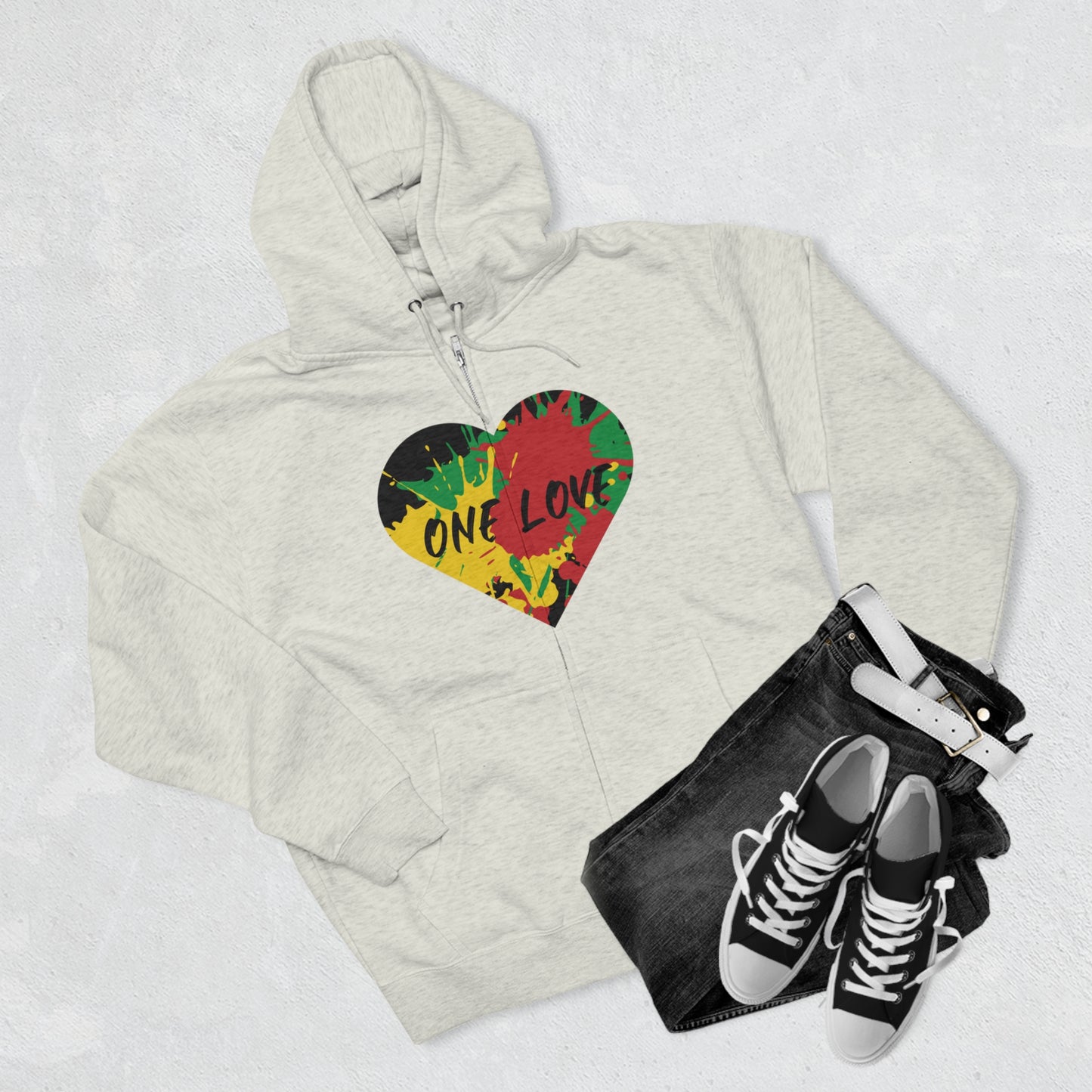 ONE LOVE ZIP FRONT HOODIE GIFT