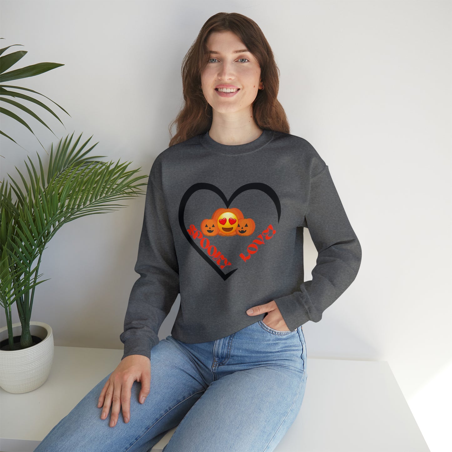 SPOOKY LOVE PUMPKIN THEME HALLOWEEN SWEATSHIRT GIFT