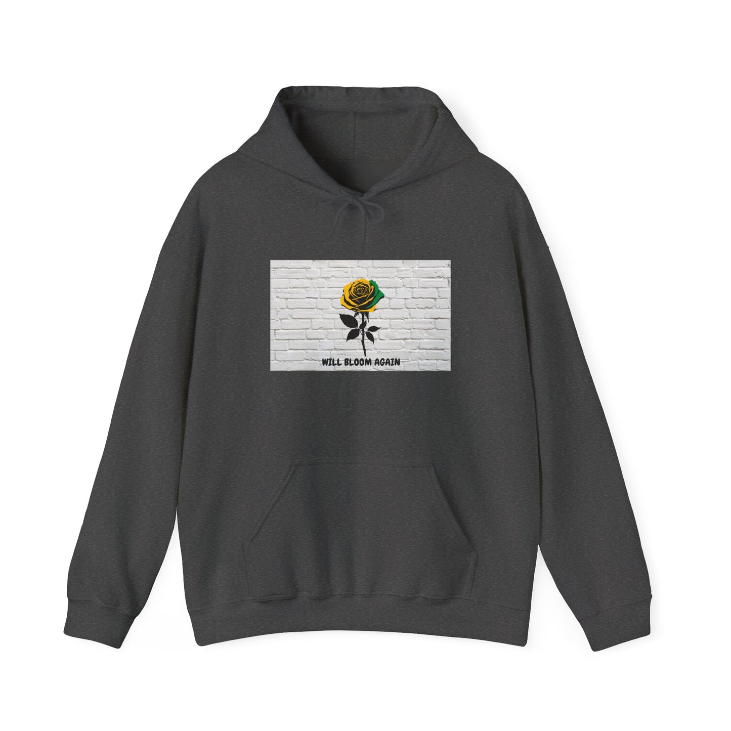 'Will Bloom Again'  Jamaica Theme Rose Graphic Hoodie