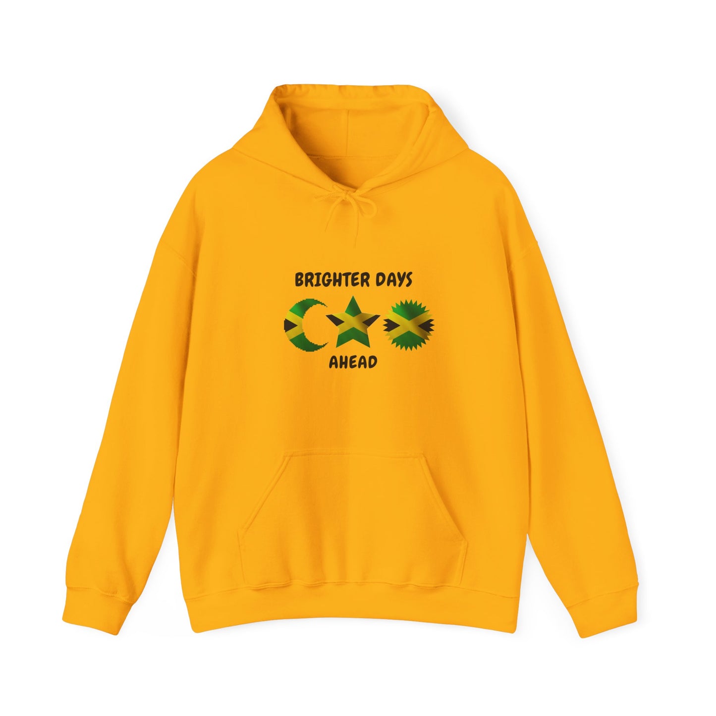Brighter Days Ahead Hoodie — Jamaican Flag Sun Moon Star Design