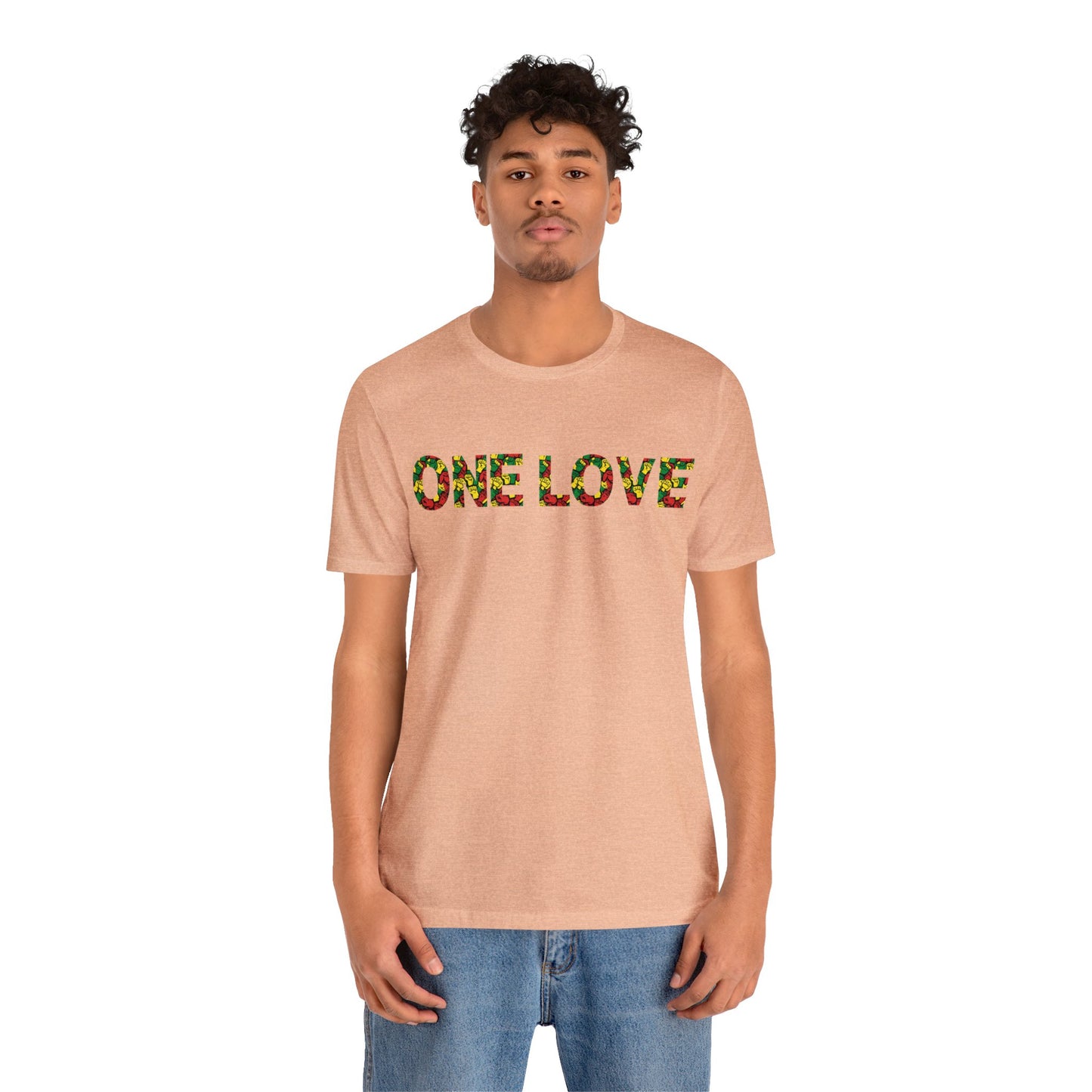 ONE LOVE POWER DESIGN GRAPHIC CREWNECK TSHIRT