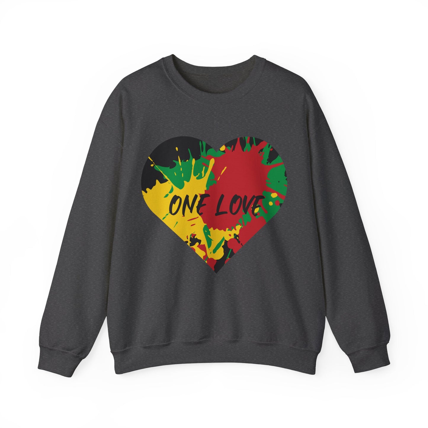 ONE LOVE SPLASH  ROOTS COLOR HEART DESIGN SWEATSHIRT GIFT