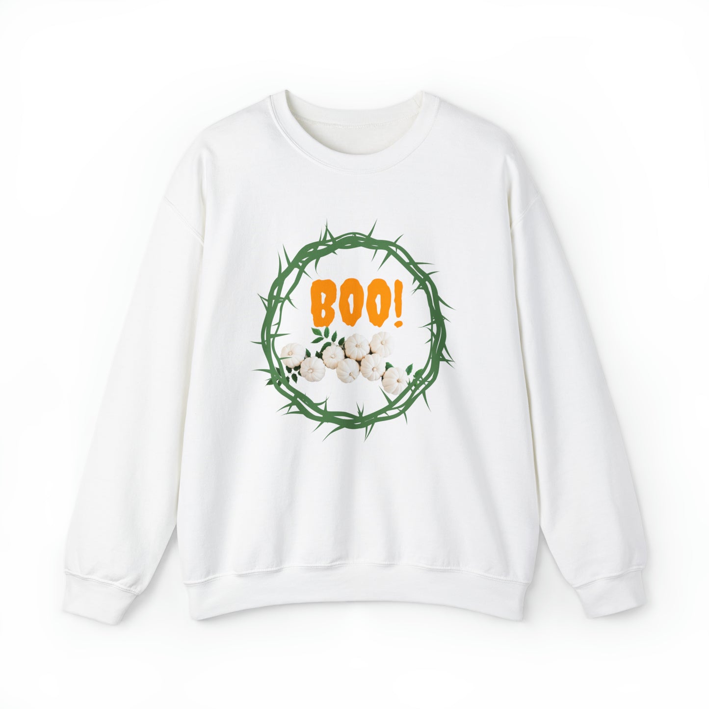 BOO  THORN WREATH HALLOWEEN SWEATSHIRT GIFT