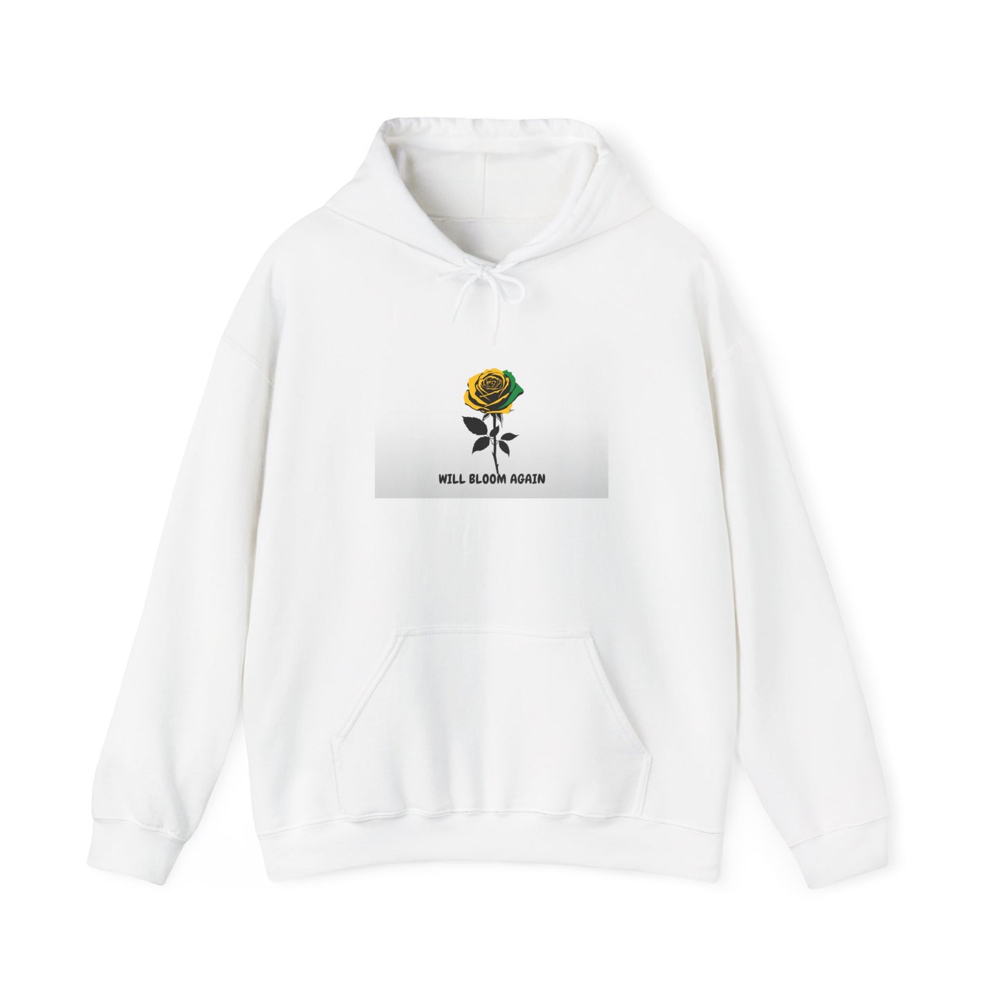 Jamaican Color Rose Of Hope "Will Bloom Again" — Graphic Hooded Sweatshirt