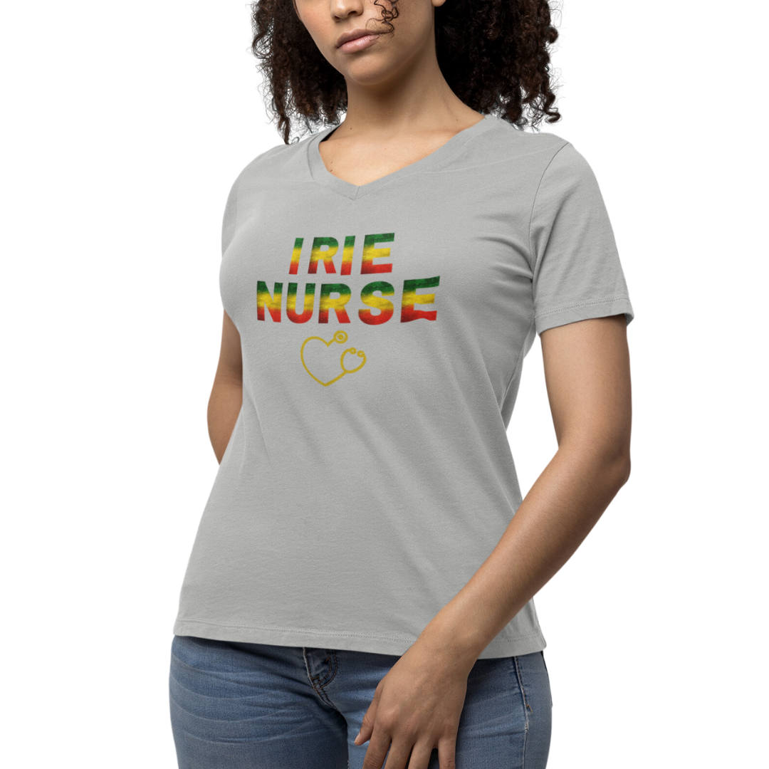 CARIBBEAN NURSE V NECK T SHIRT GIFT