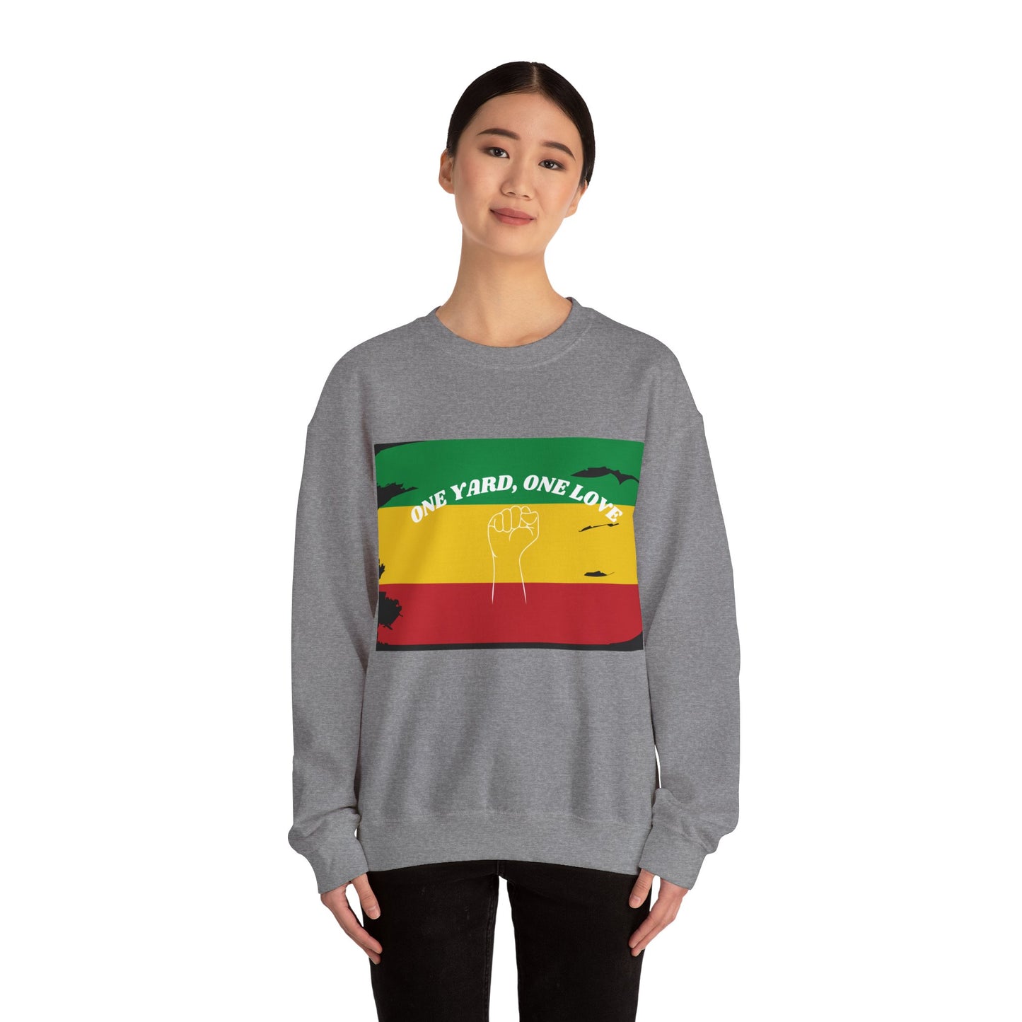 ONE YARD LOVE POWER ART GRAPHIC ART CREWNECK SWEATSHIRT