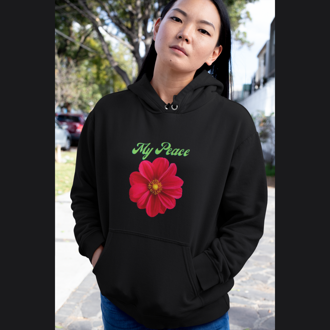 Beautiful red flower statement hoodie