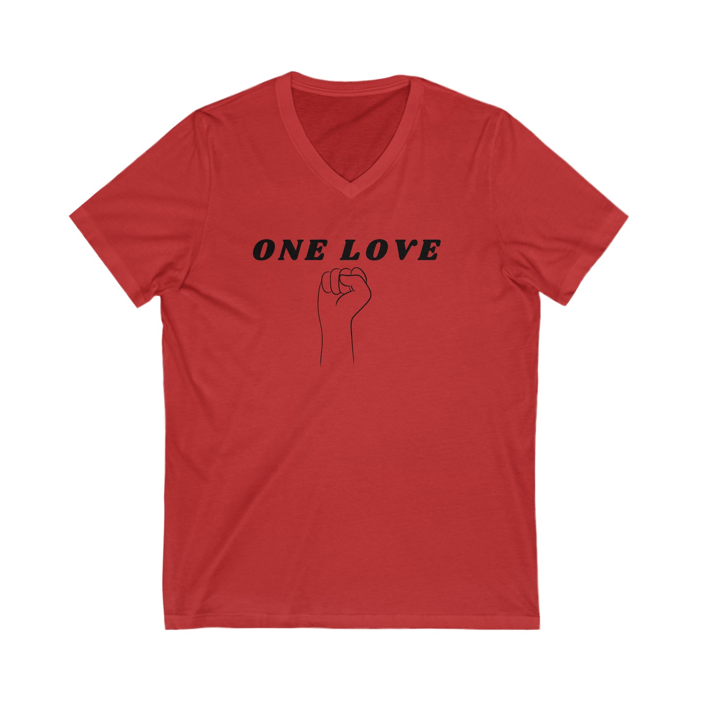 ONE LOVE & POWER V NECK TEE SHIRT