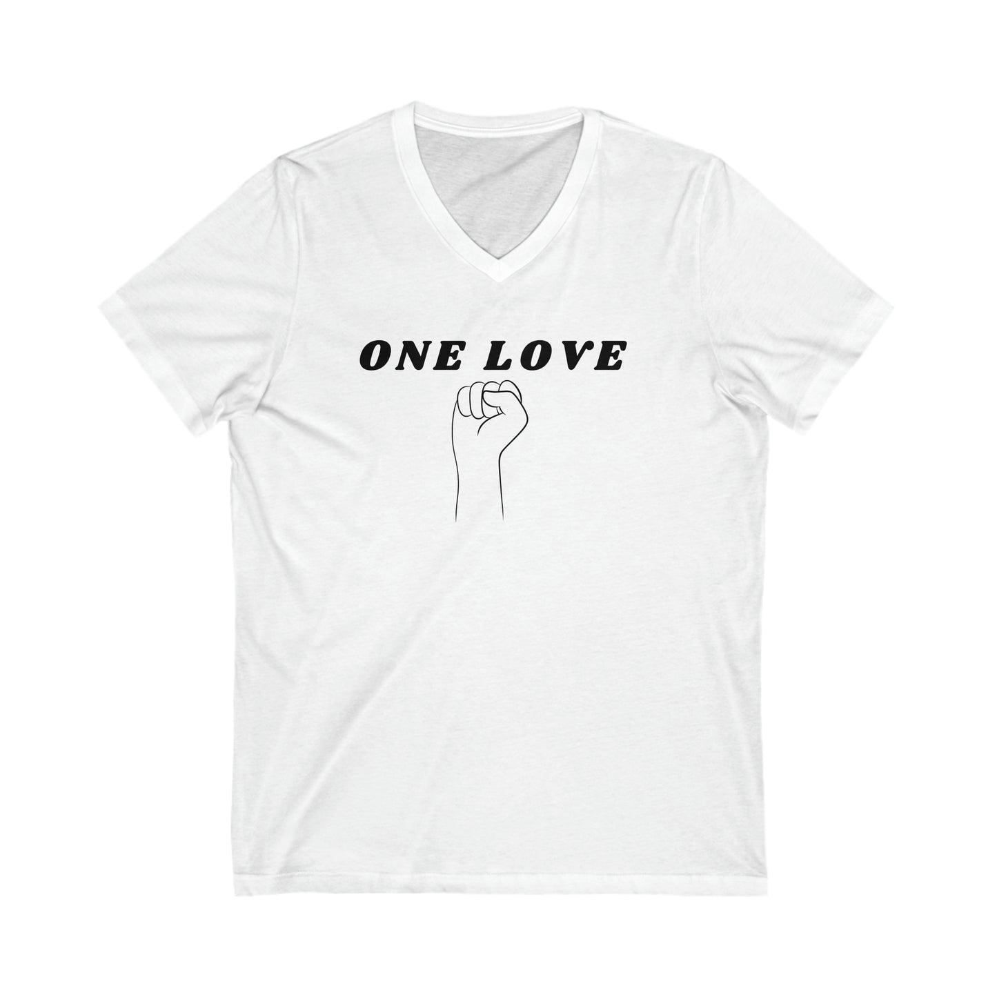 ONE LOVE & POWER V NECK TEE SHIRT