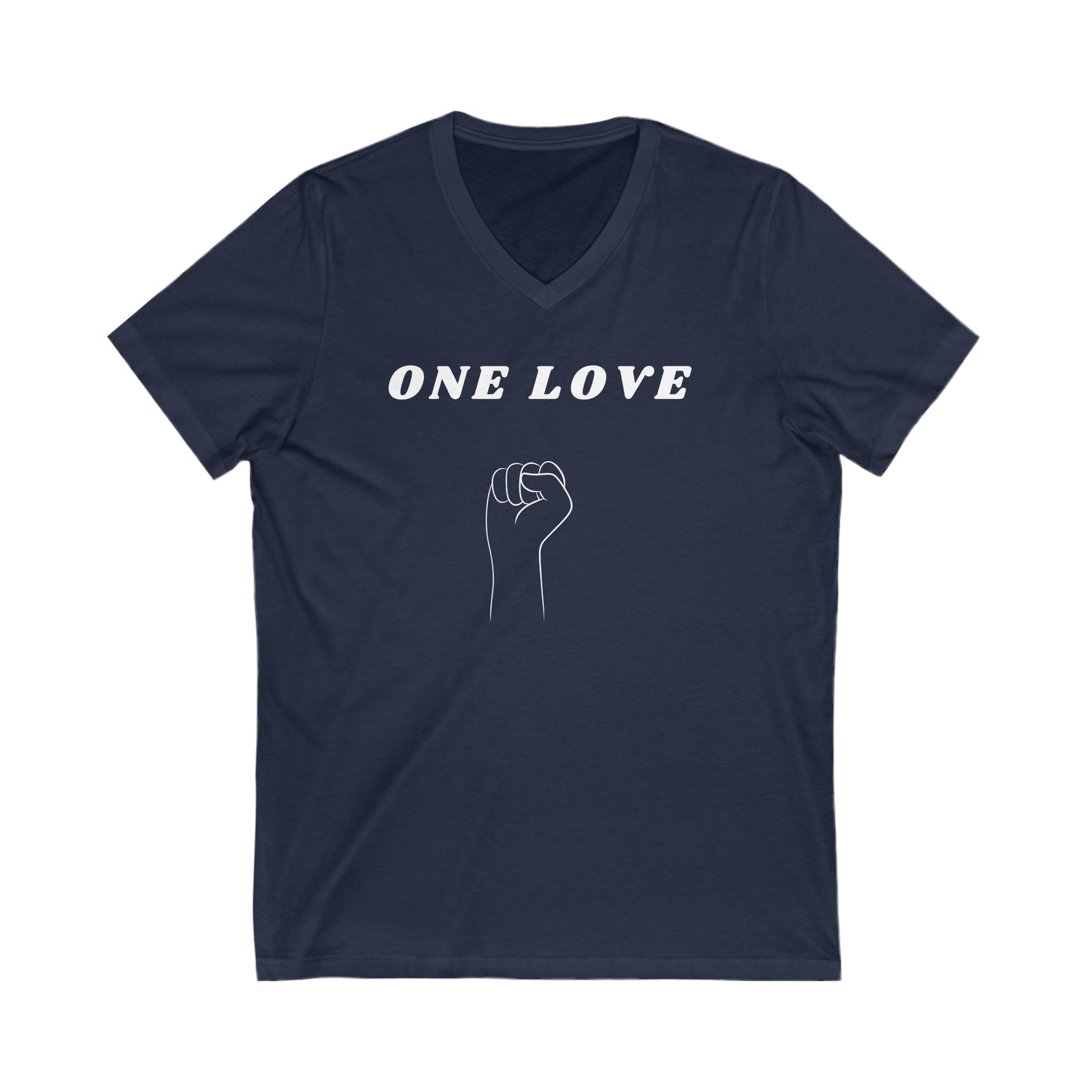 ONE LOVE POWER VYBE SHORT SLEEVE V NECK T SHIRT GIFT