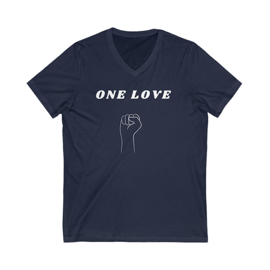 ONE LOVE POWER VYBE SHORT SLEEVE V NECK T SHIRT GIFT