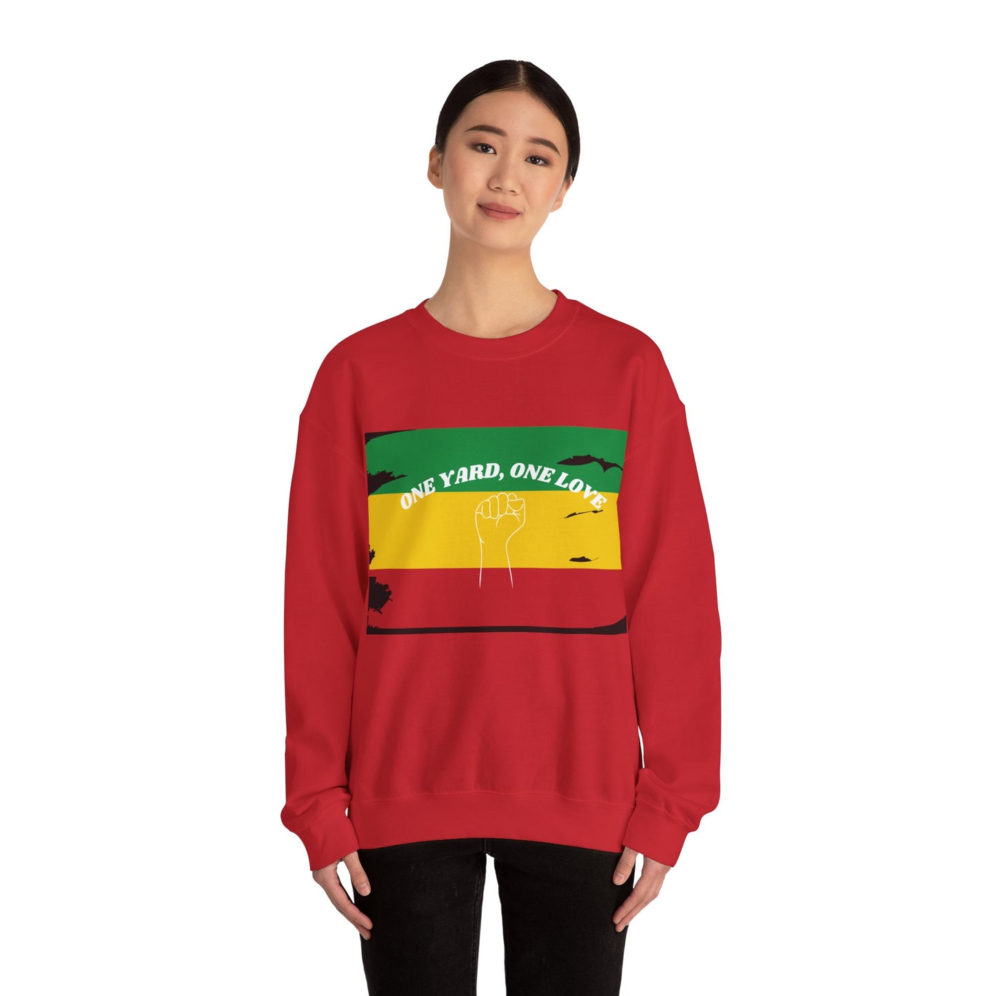 ONE YARD LOVE POWER ART GRAPHIC ART CREWNECK SWEATSHIRT