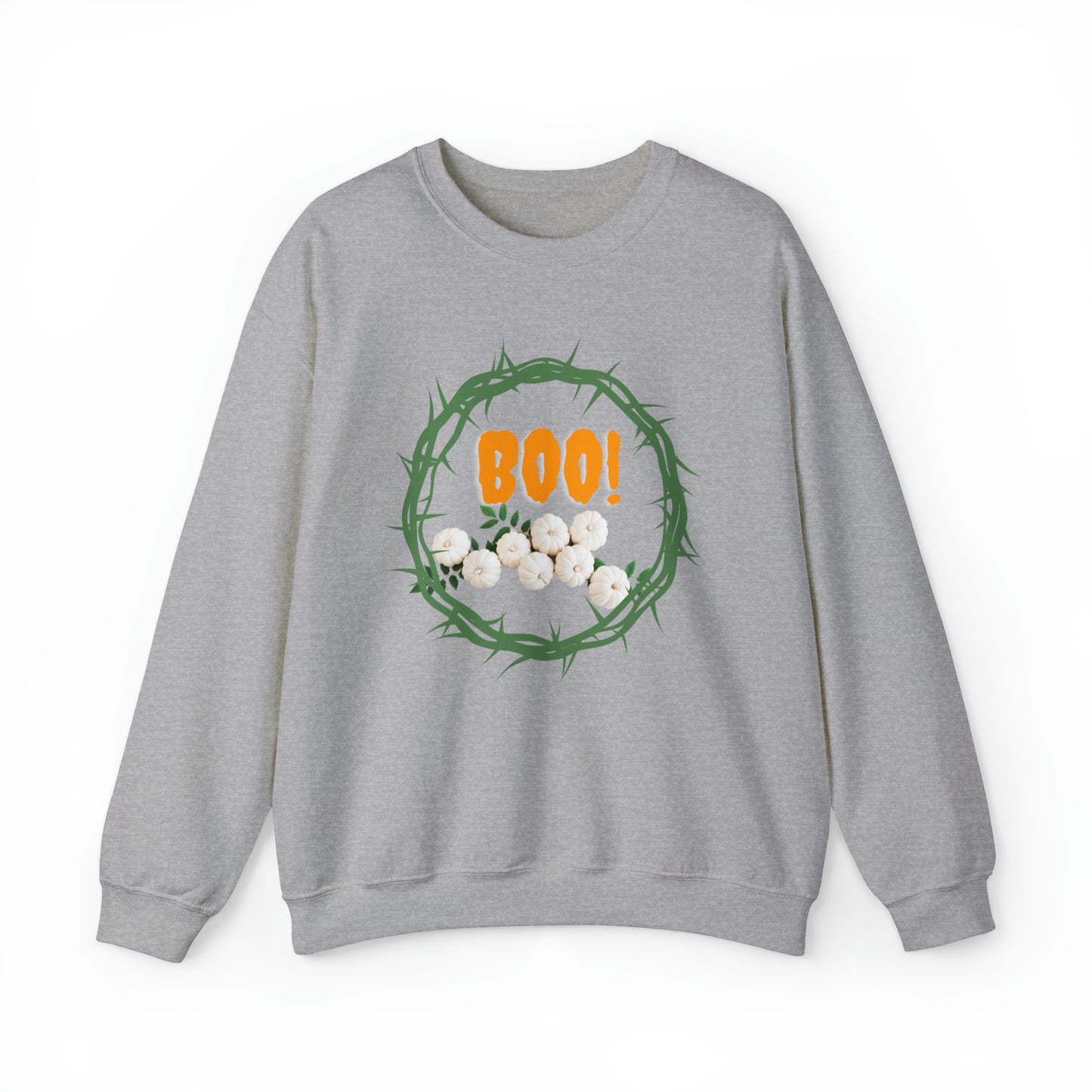 BOO  THORN WREATH HALLOWEEN SWEATSHIRT GIFT