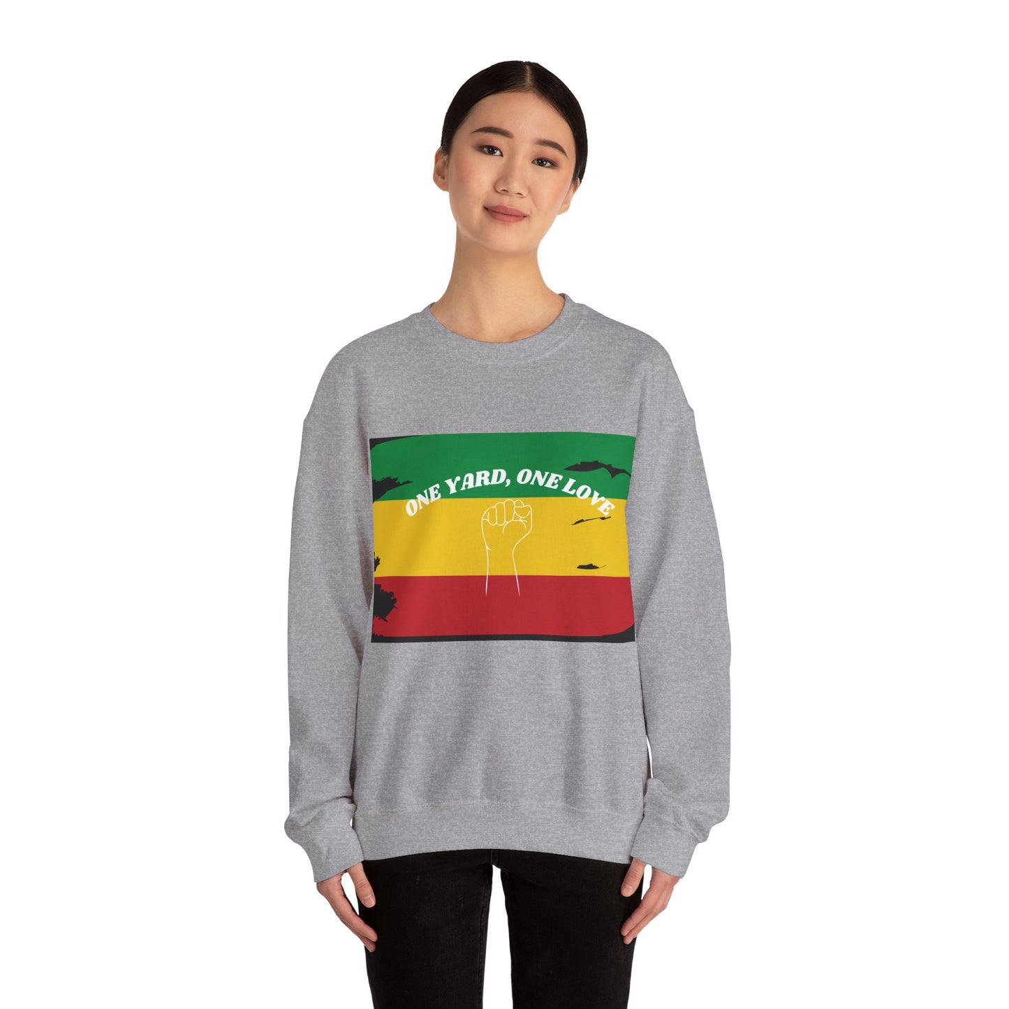 ONE YARD LOVE POWER ART GRAPHIC ART CREWNECK SWEATSHIRT