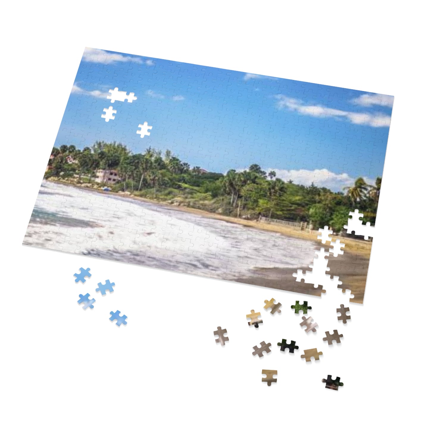 Negril Beach Jigsaw Puzzle with Tin