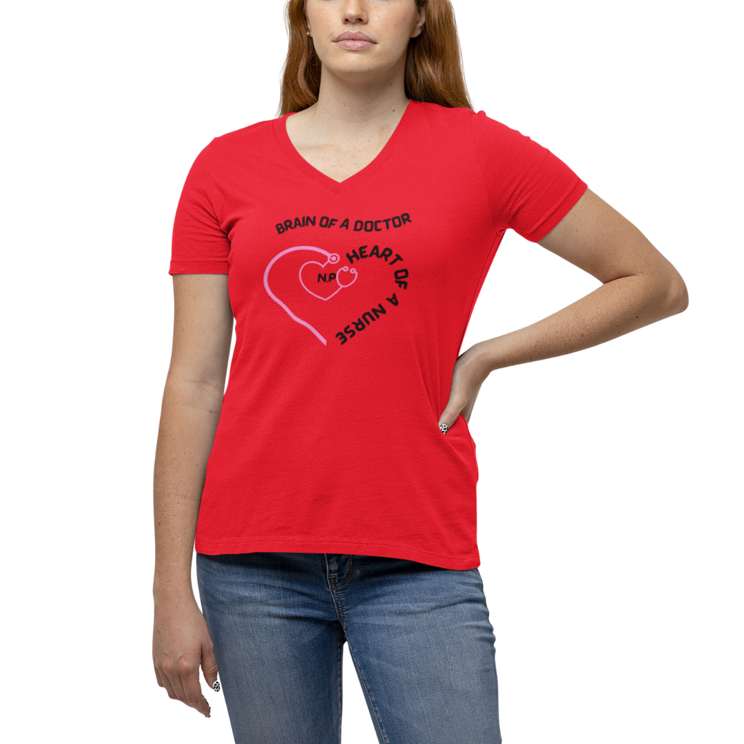 V NECK UNISEX  SHORT SLEEVE NURSE T SHIRT GIFT FOR NURSE PRACTITIONER