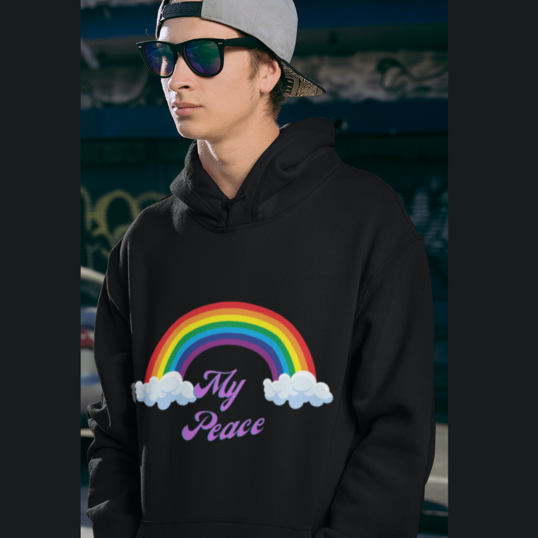 Rainbow Print Statement Hoodie Gift