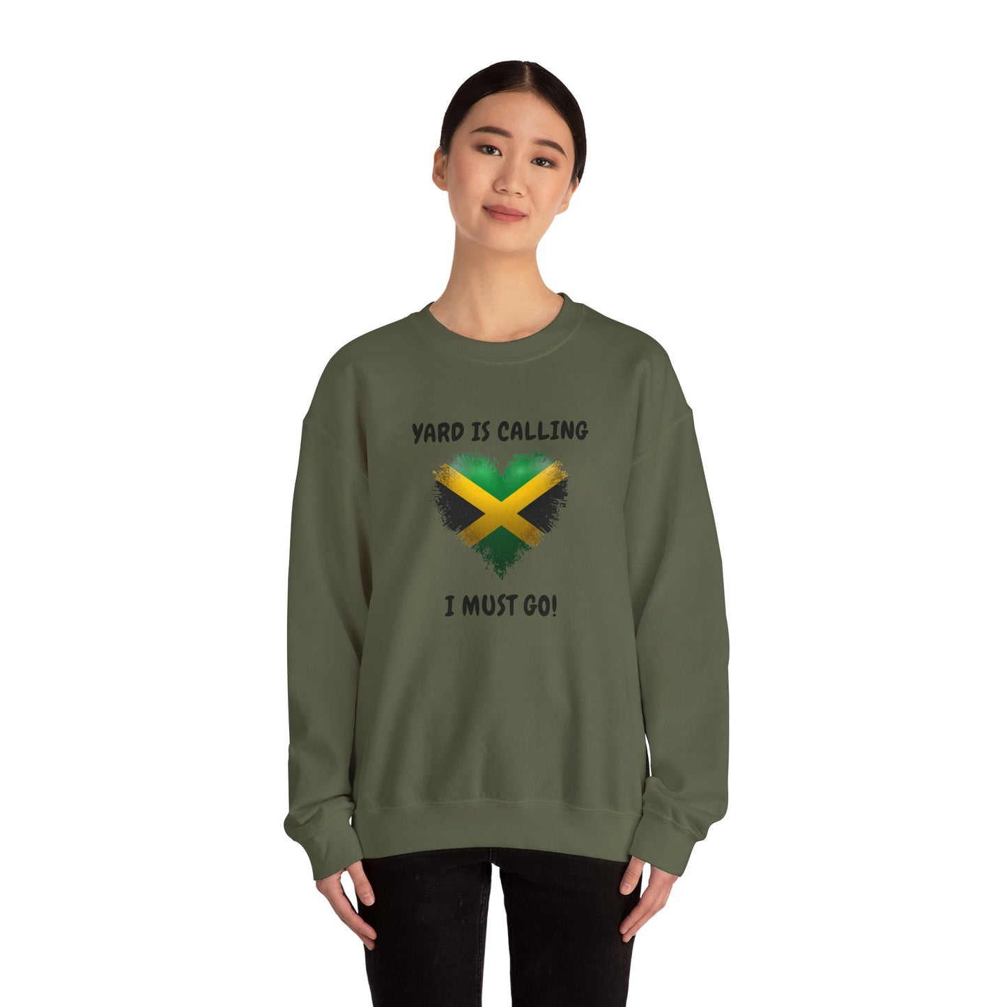 Jamaica Heart Sweatshirt - "Yard Is Calling I Must Go" Crewneck