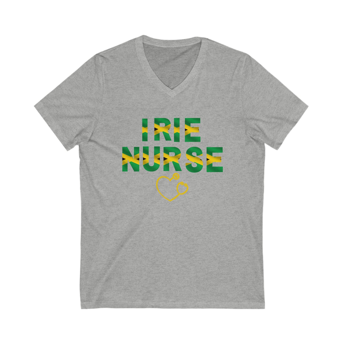 UNISEX V NECK T SHIRT GIFT FOR JAMAICAN NURSE