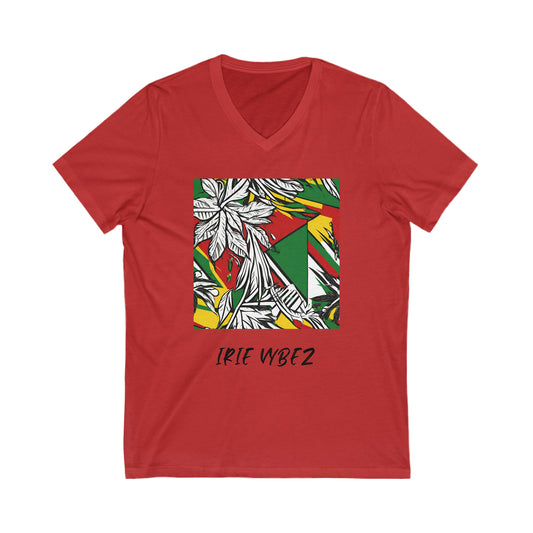 IRIE VYBEZ  GRAPHIC ROOTS DESIGN  V NECK TEE SHIRT