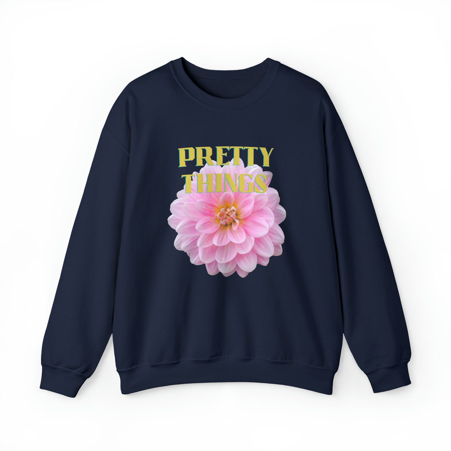 Pretty Things Pink Flower Crewneck Sweathirt Gift