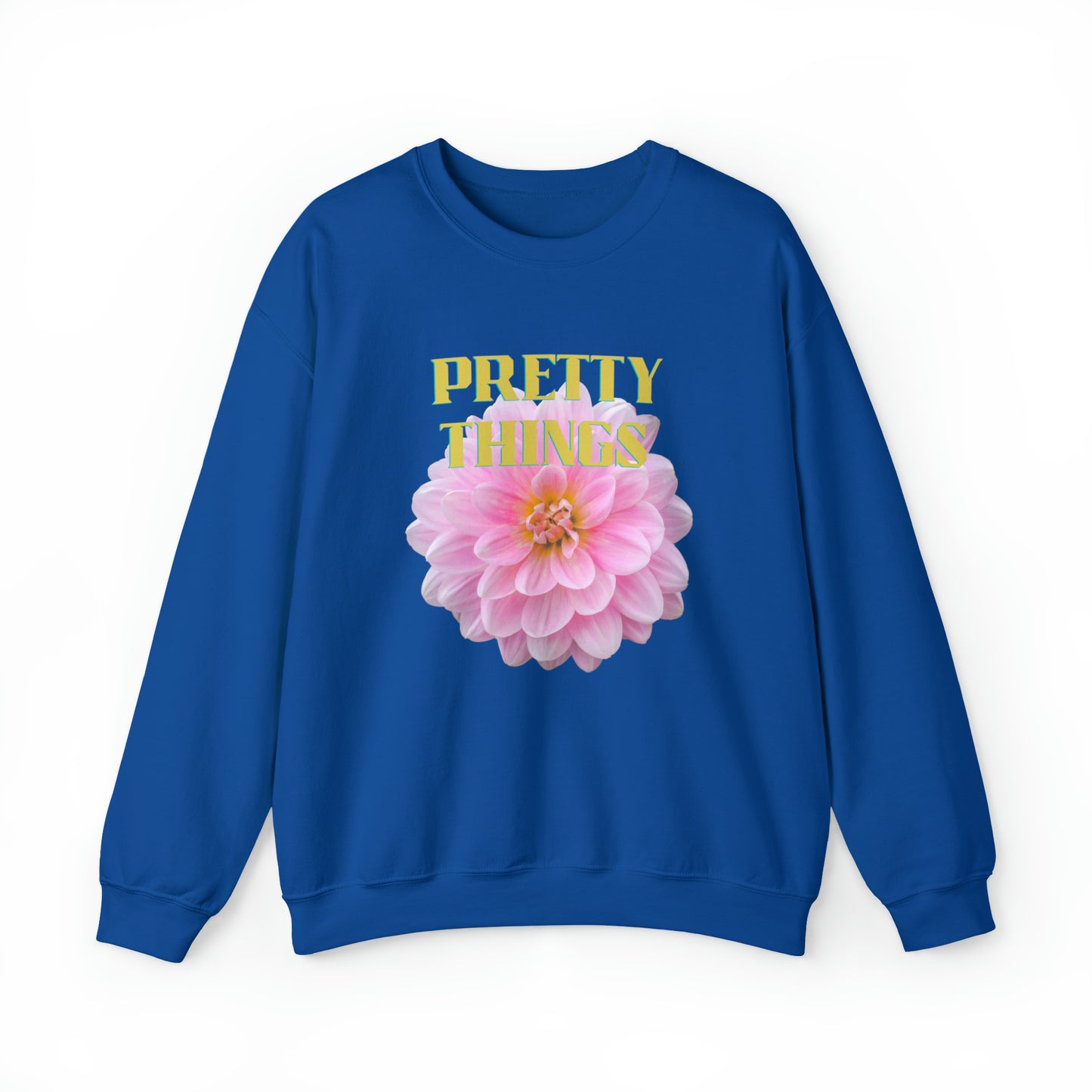 Pretty Things Pink Flower Crewneck Sweathirt Gift