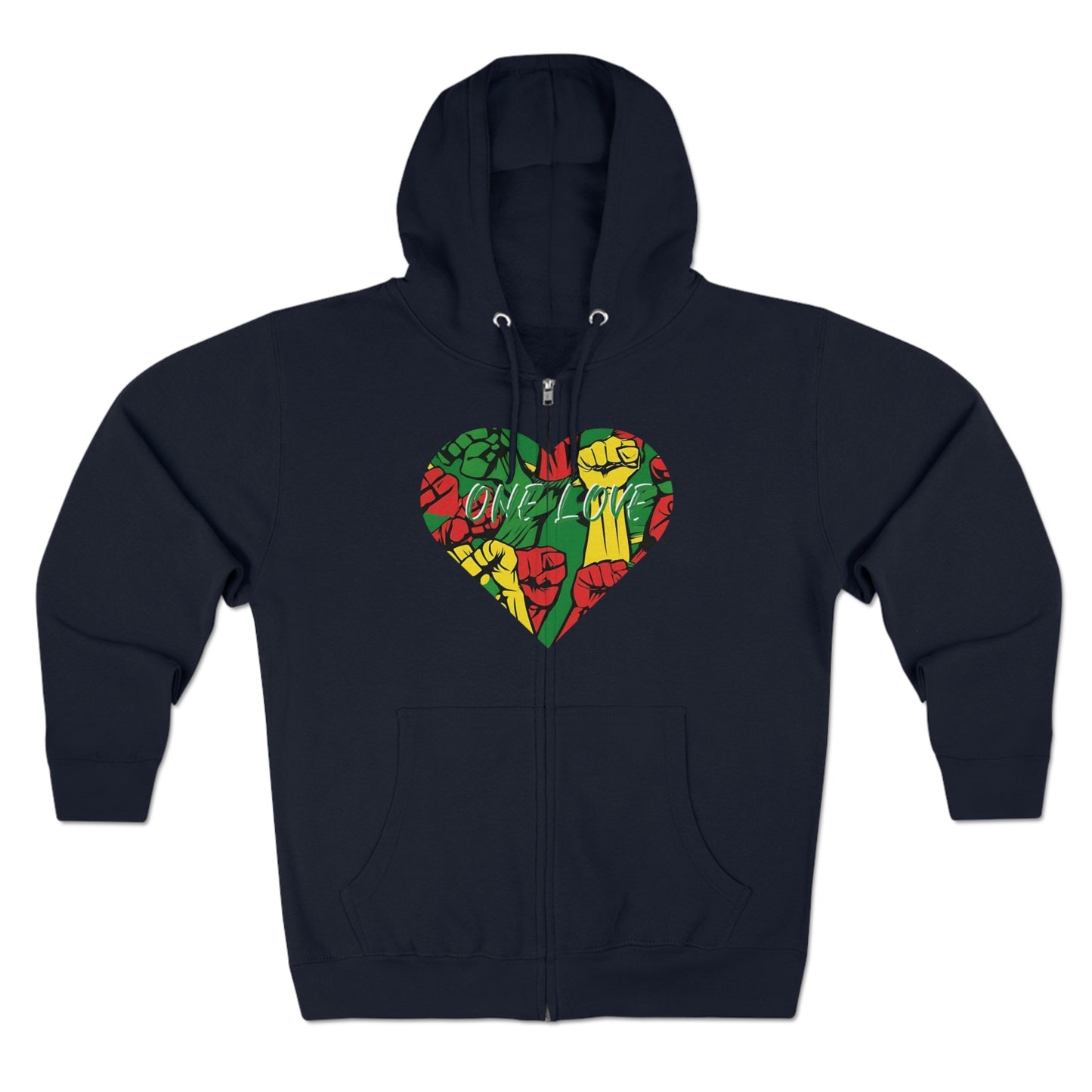 ONE LOVE HEART ZIP UP HOODIE GIFT