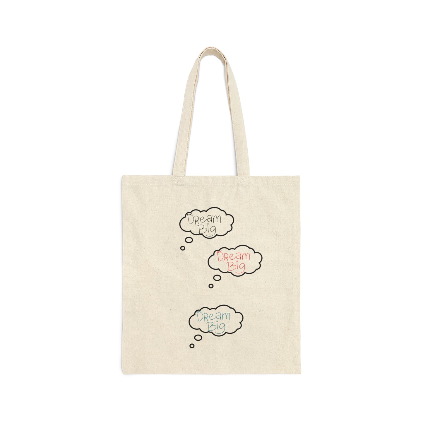 Dream Big Statement Cotton Canvas Tote Bag