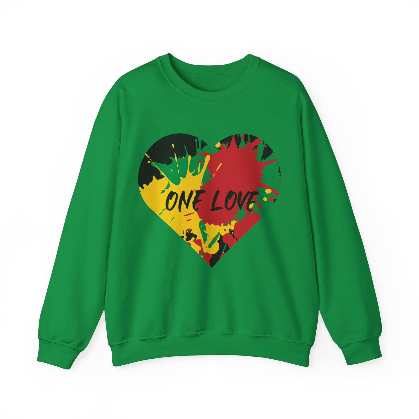 ONE LOVE SPLASH  ROOTS COLOR HEART DESIGN SWEATSHIRT GIFT