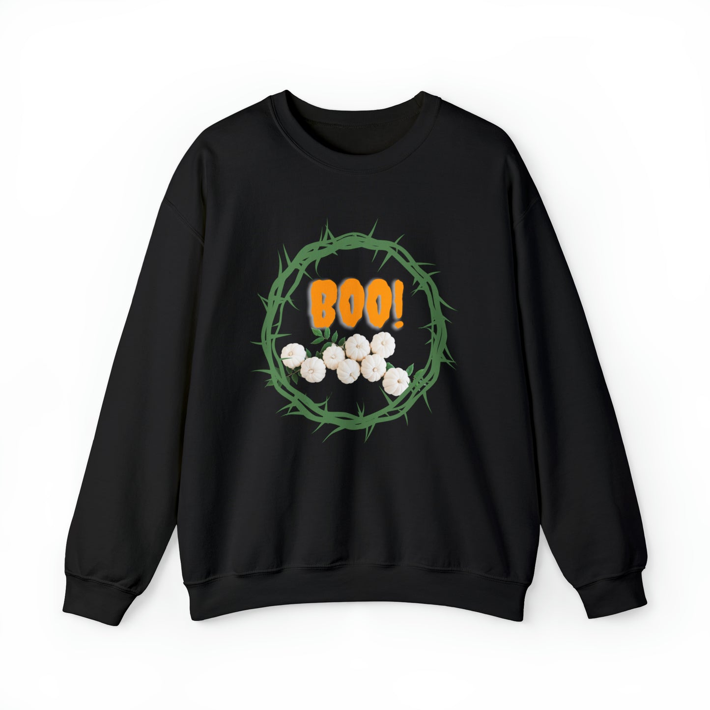 BOO  THORN WREATH HALLOWEEN SWEATSHIRT GIFT