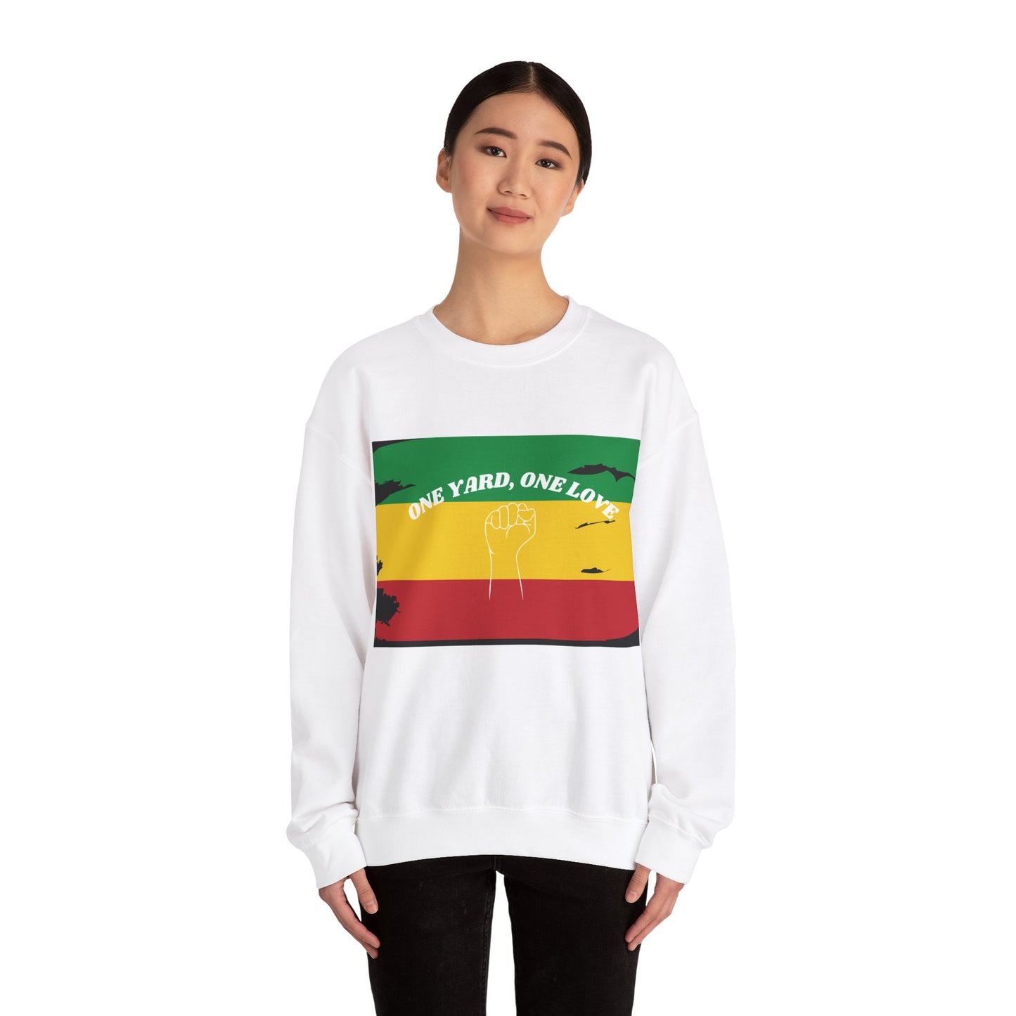 ONE YARD LOVE POWER ART GRAPHIC ART CREWNECK SWEATSHIRT