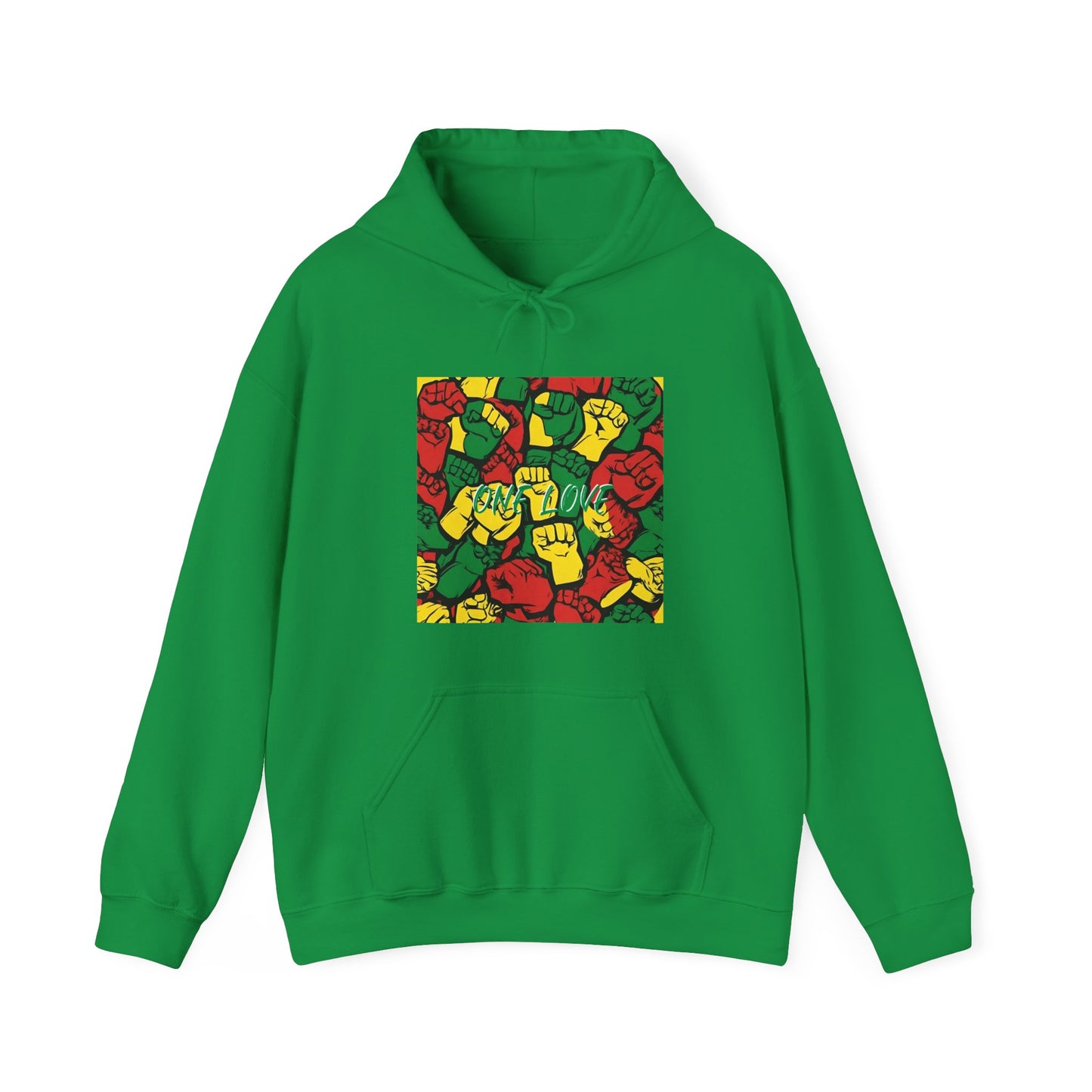 ONE LOVE FIST DESIGN HOODED SWEATSHIRT FOR ROOTS LOVERS