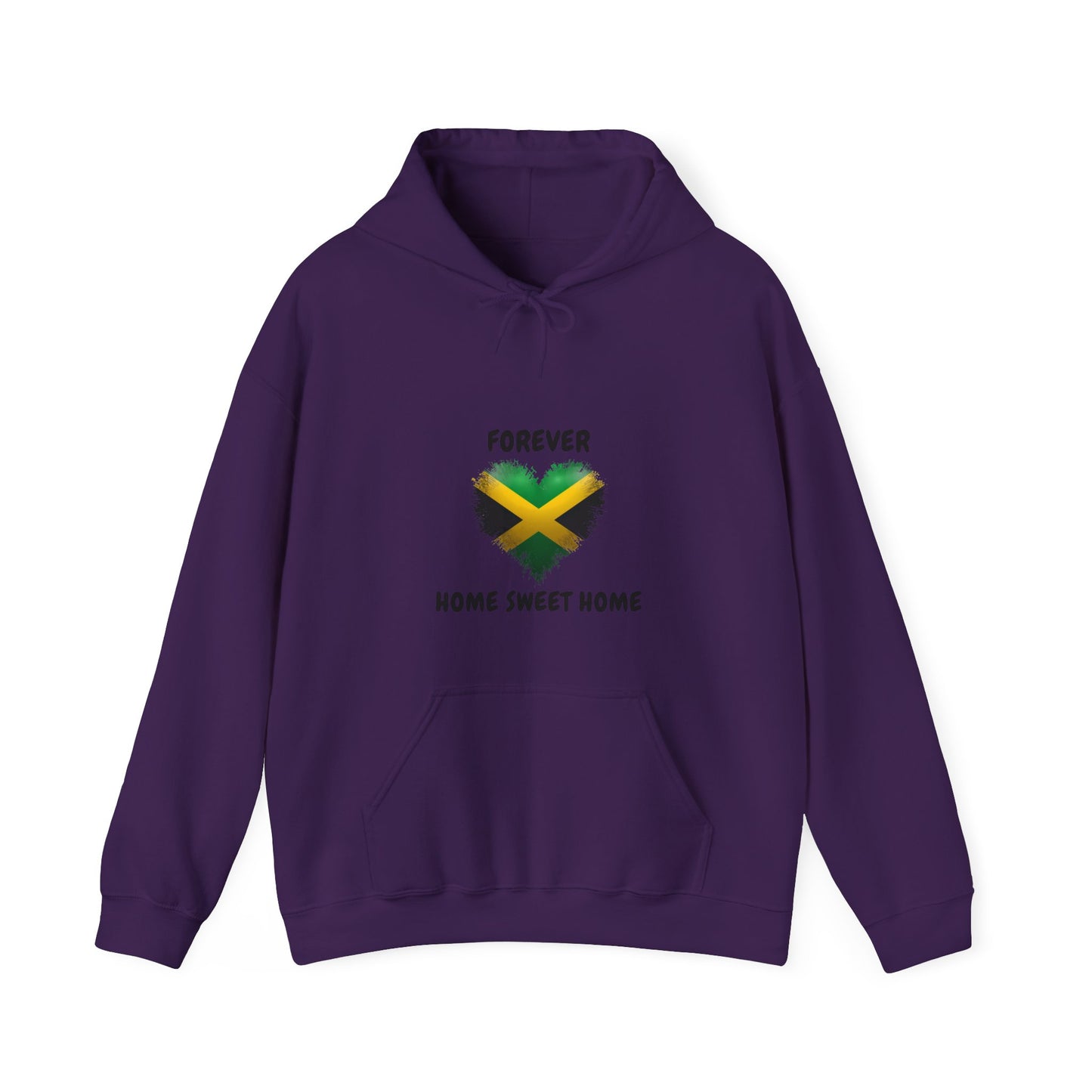 Forever Home Sweet Home Jamaican Flag Heart Hoodie Pullover