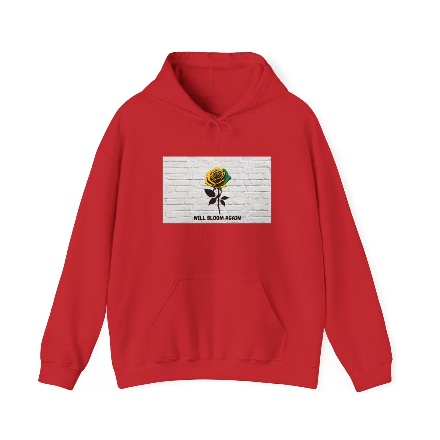 'Will Bloom Again'  Jamaica Theme Rose Graphic Hoodie