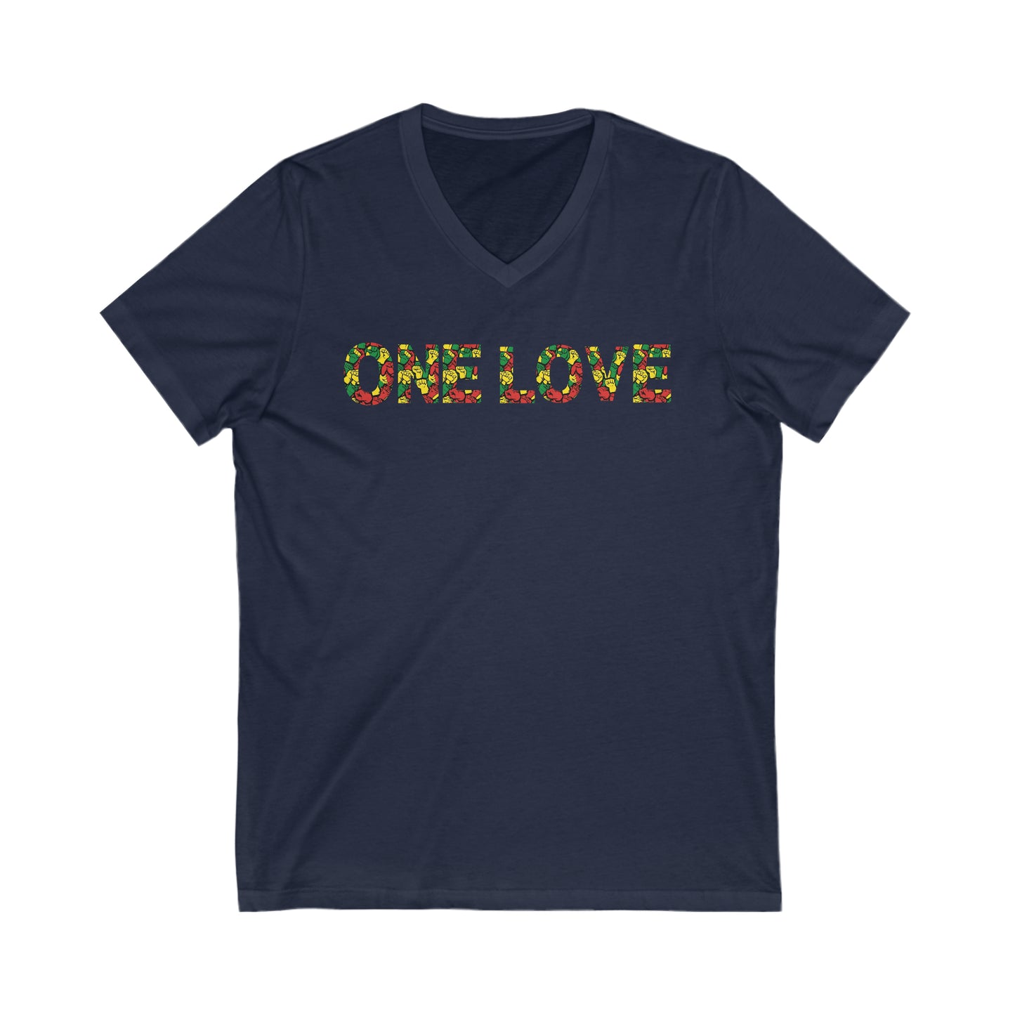 ONE LOVE POWER THEME V NECK TEE NECK