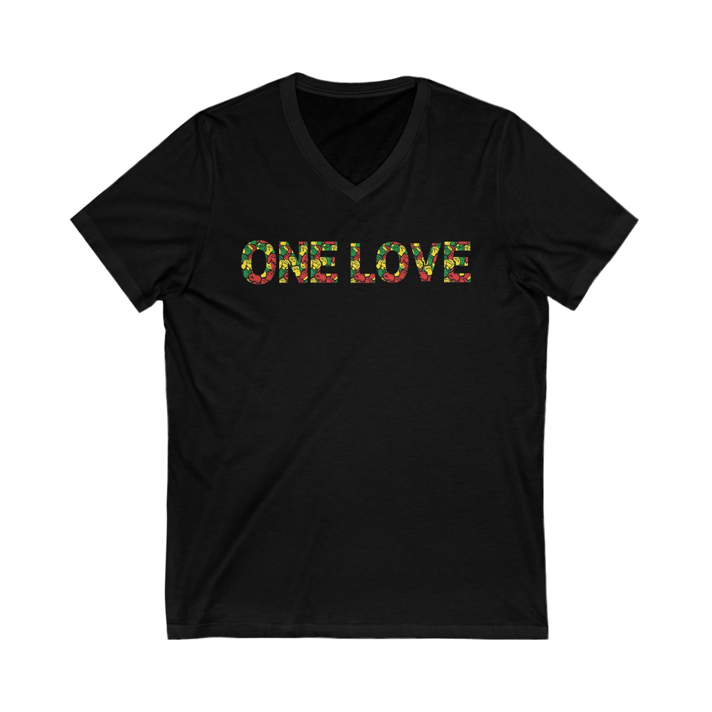 ONE LOVE POWER THEME V NECK TEE NECK