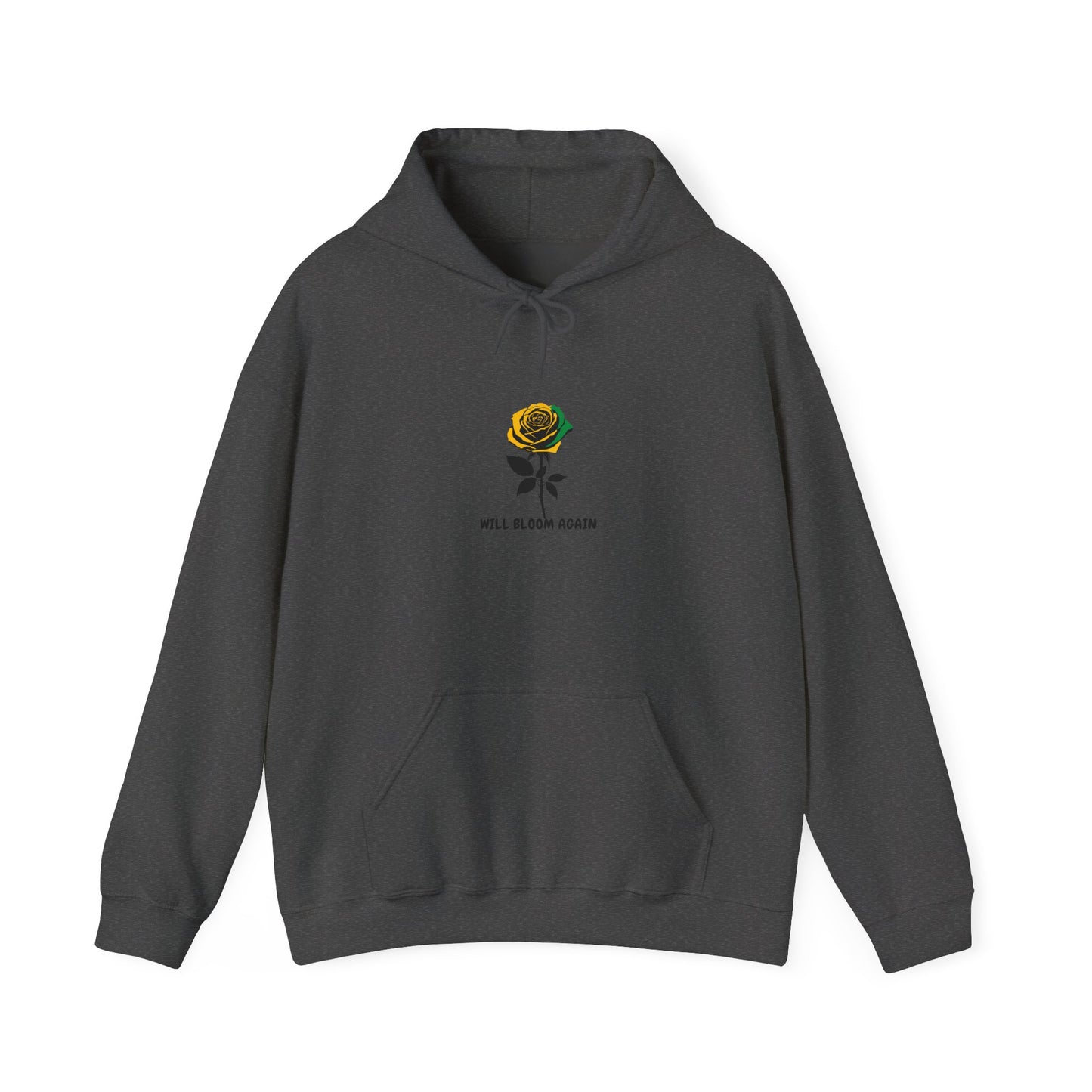 Will Bloom Again Jamaican Color  Rose Hoodie — Inspirational Floral Comfort Pullover