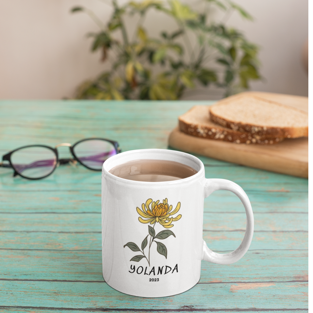 Birth Month flower mug (November)