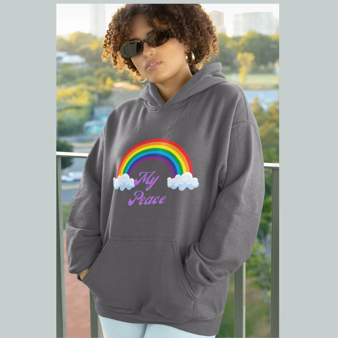 Rainbow Print Statement Hoodie Gift